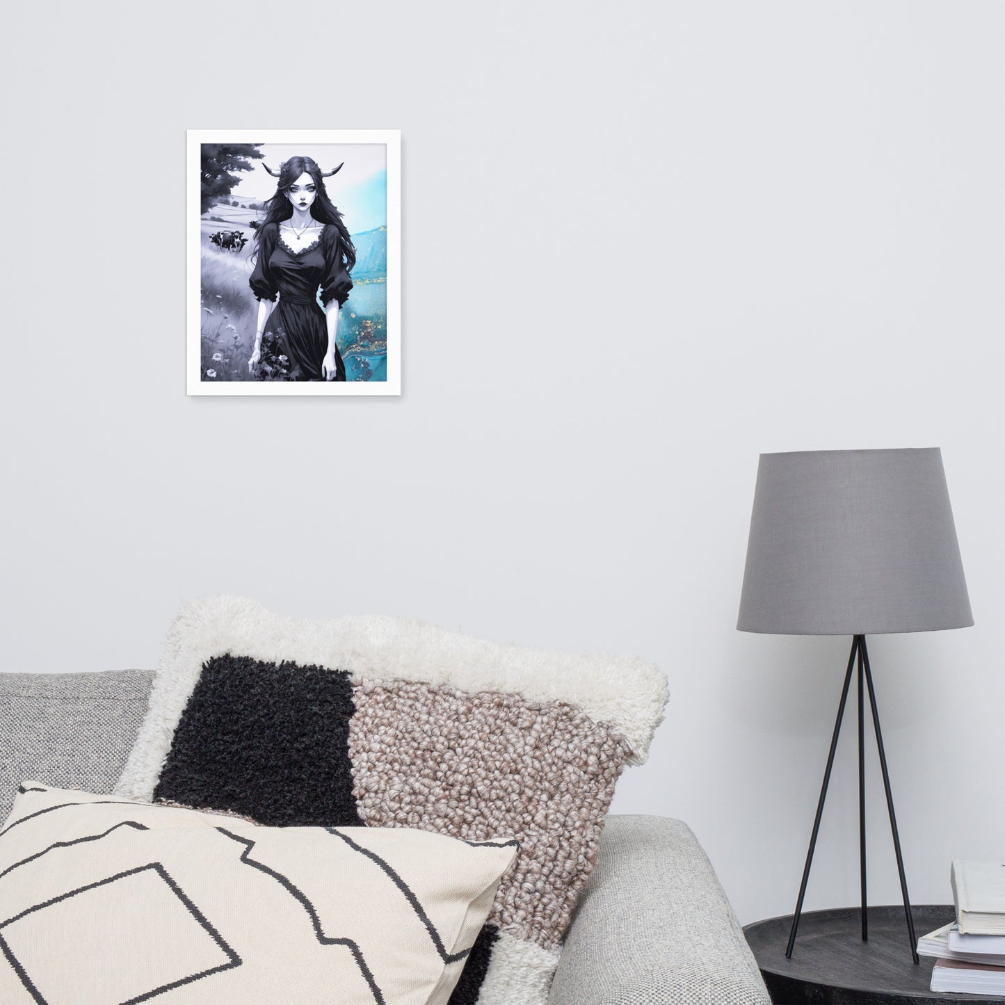 BW Marble V20 Framed Poster