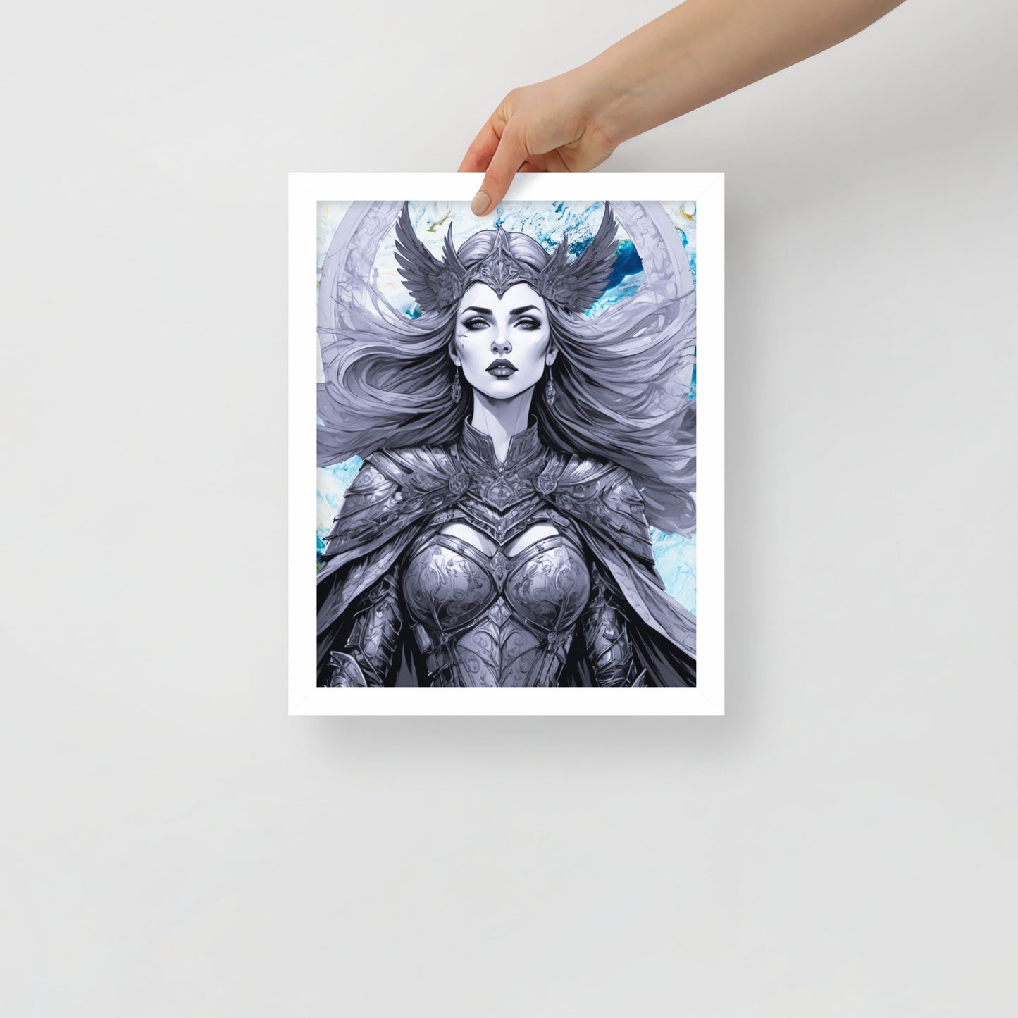 BW Marble V12 Framed Poster