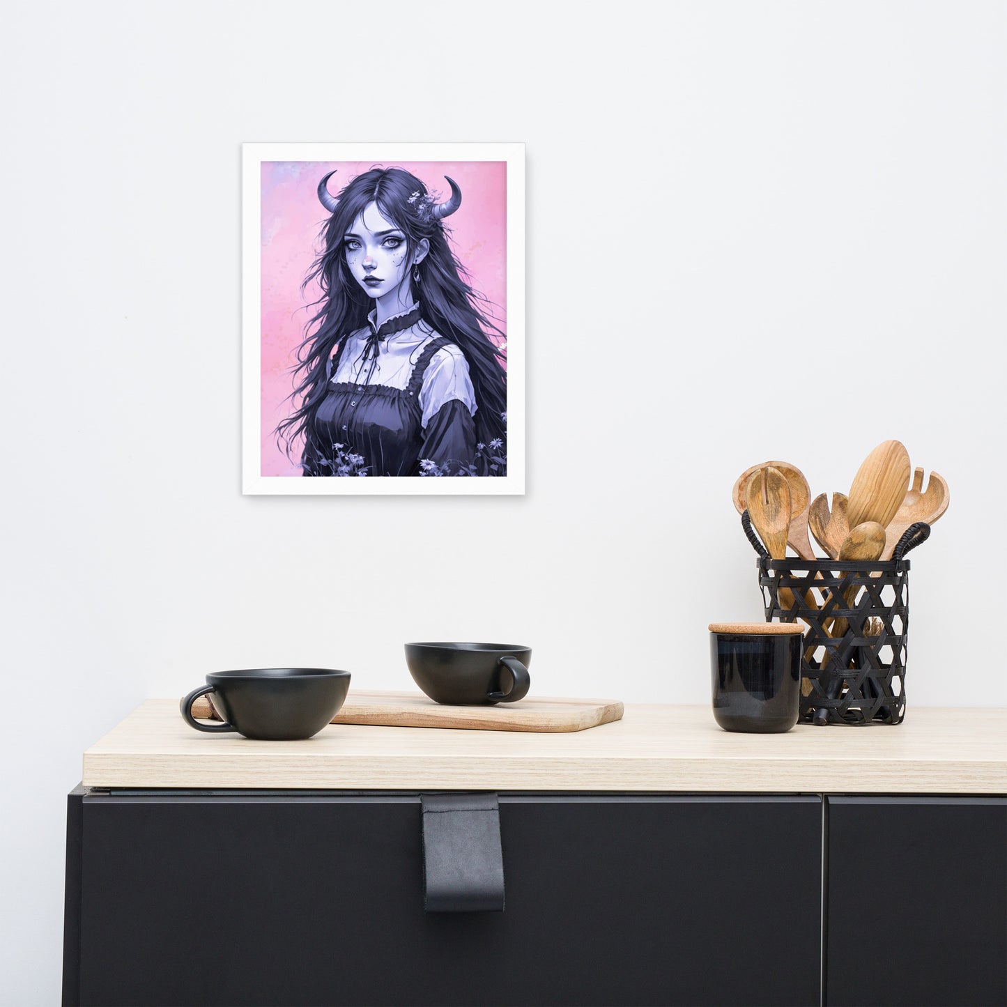 BW Marble V7 Framed Poster
