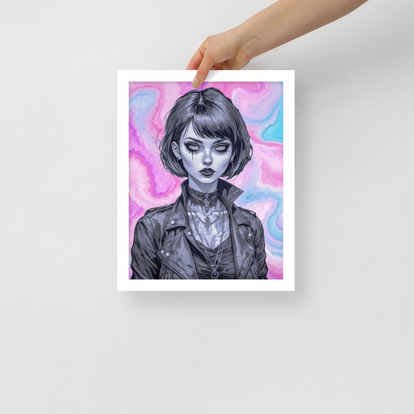 BW Marble V3 Framed Poster