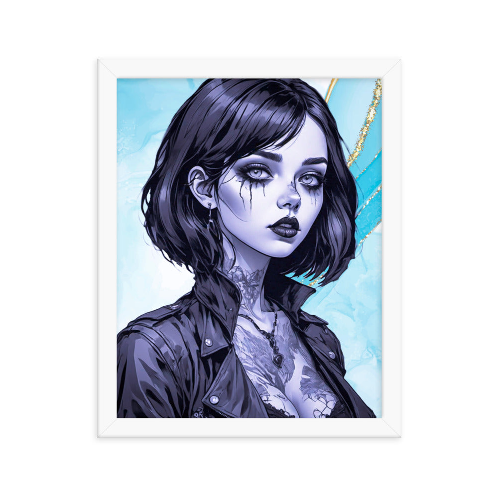 BW Marble V2 Framed Poster