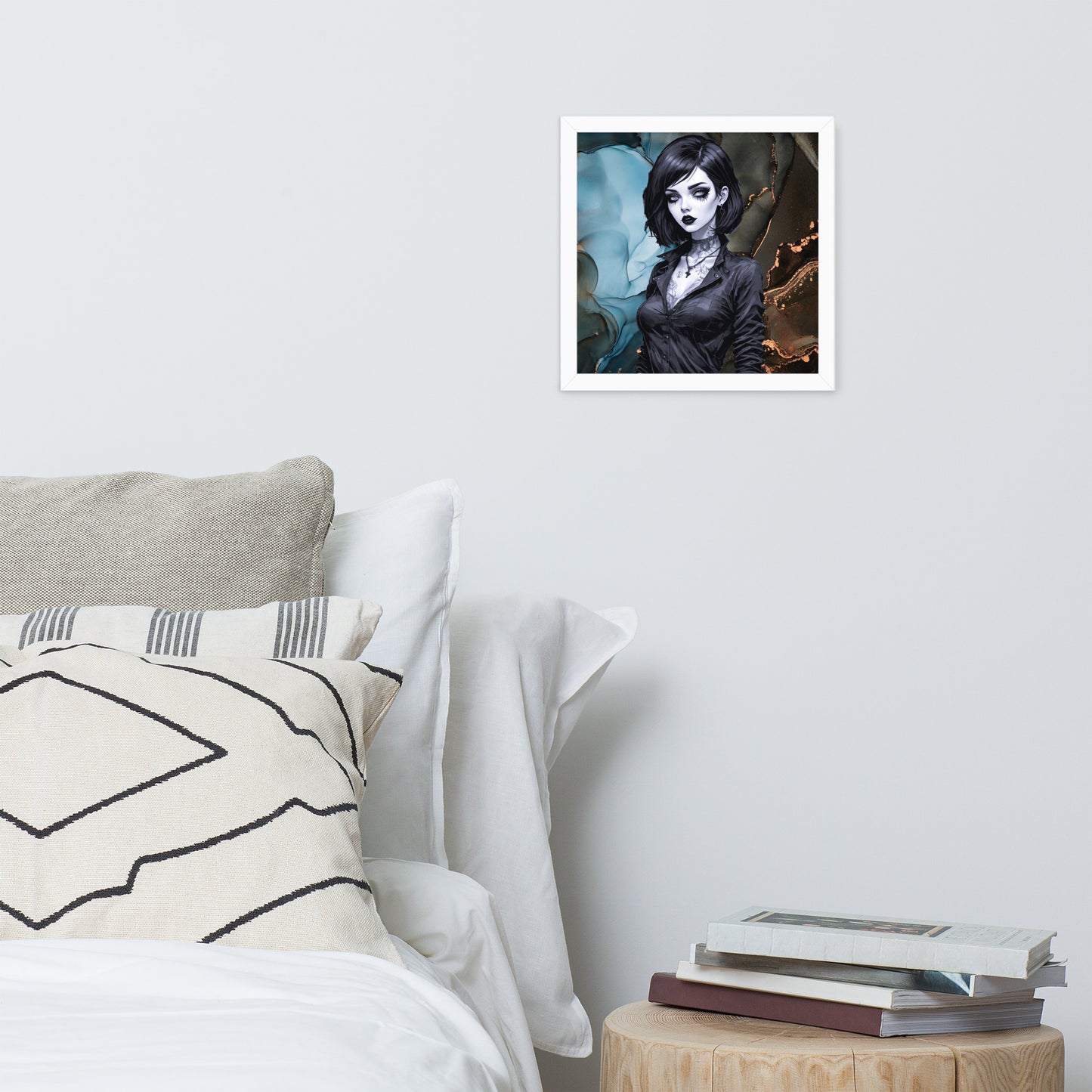 BW Marble V27 Framed Poster