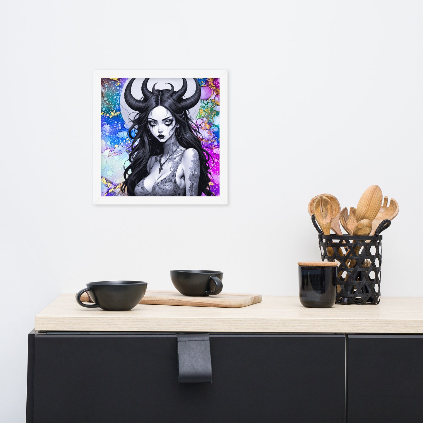 BW Marble V24 Framed Poster