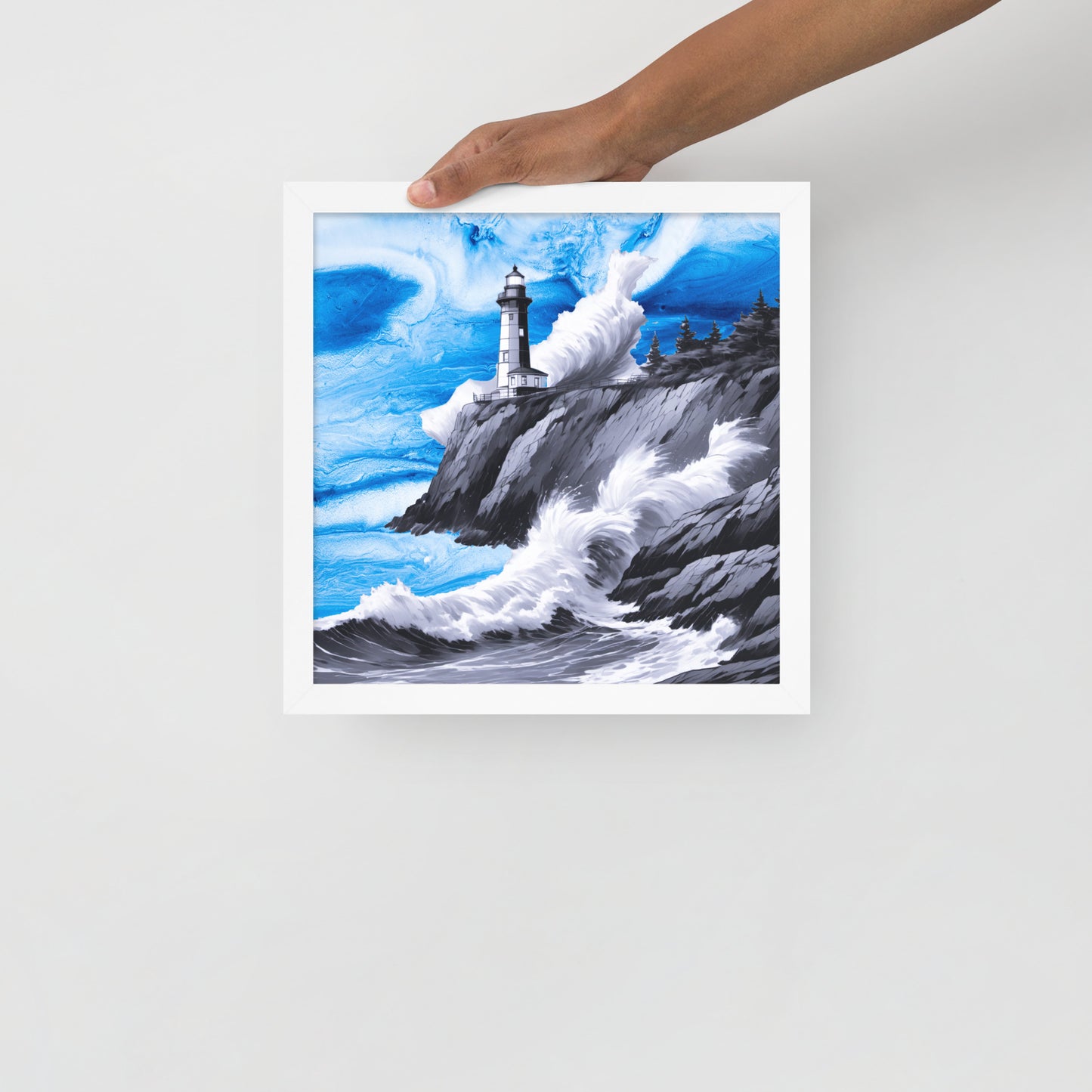 BW Marble V10 Framed Poster