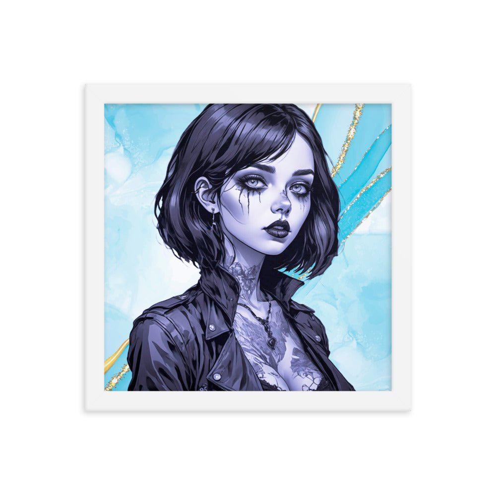 BW Marble V2 Framed Poster