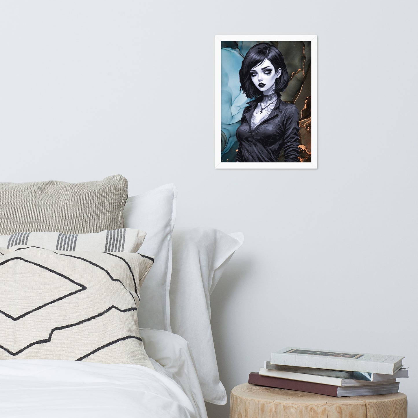 BW Marble V27 Framed Poster
