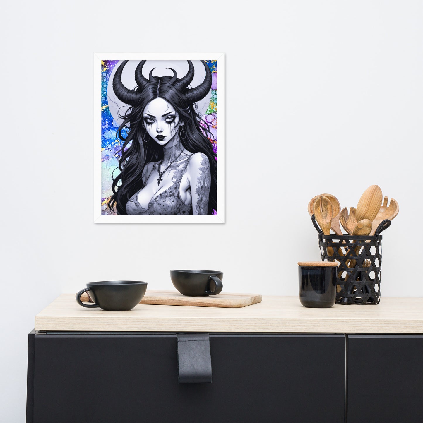 BW Marble V24 Framed Poster