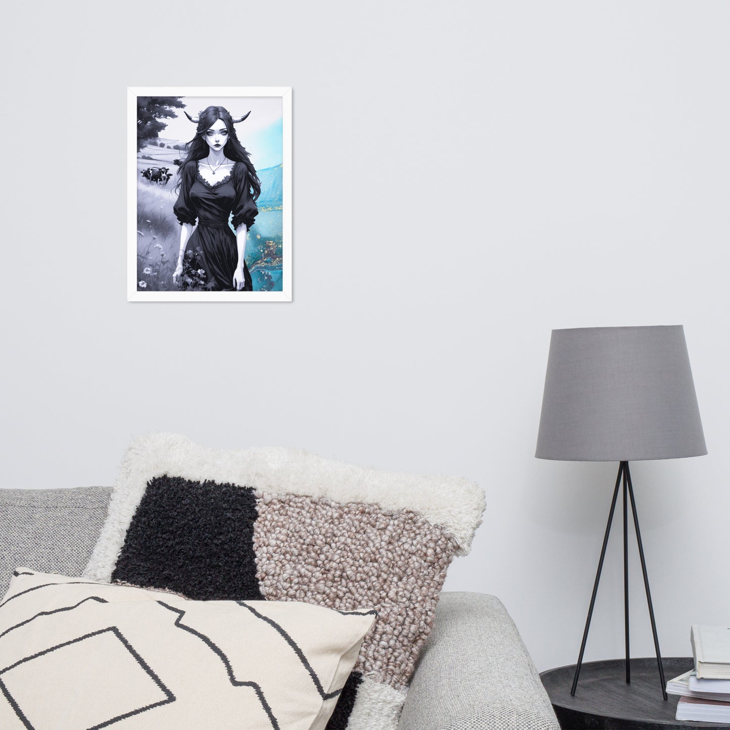BW Marble V20 Framed Poster