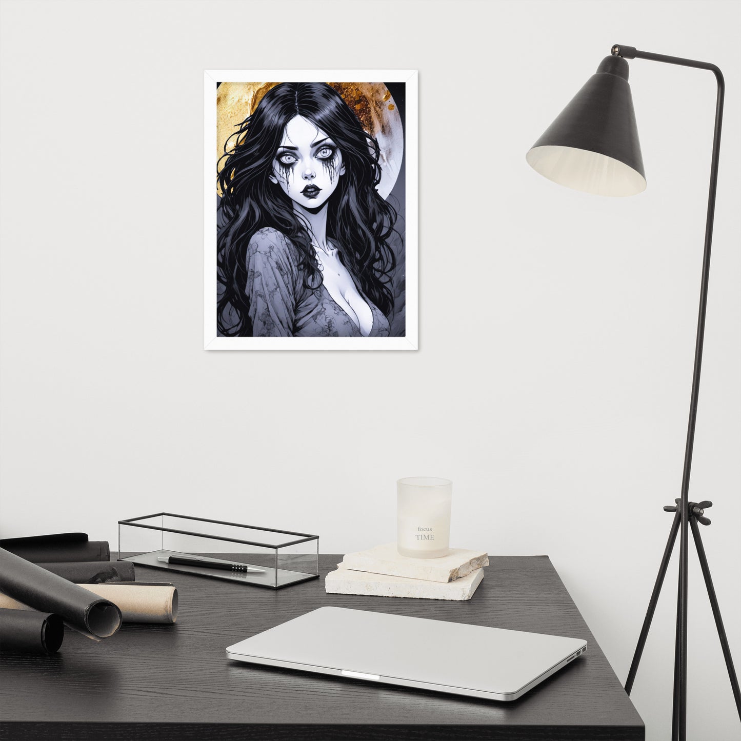 BW Marble V14 Framed Poster