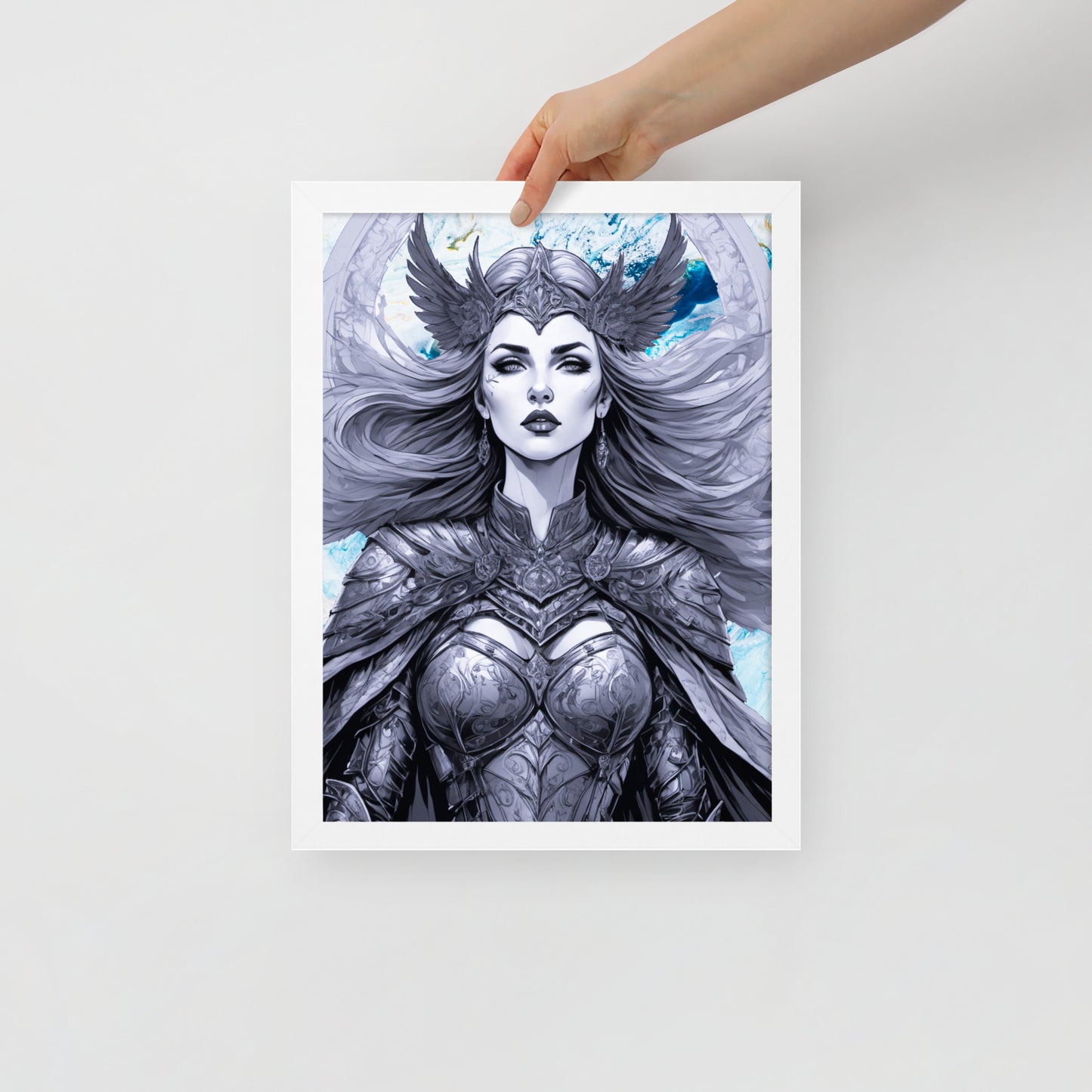 BW Marble V12 Framed Poster