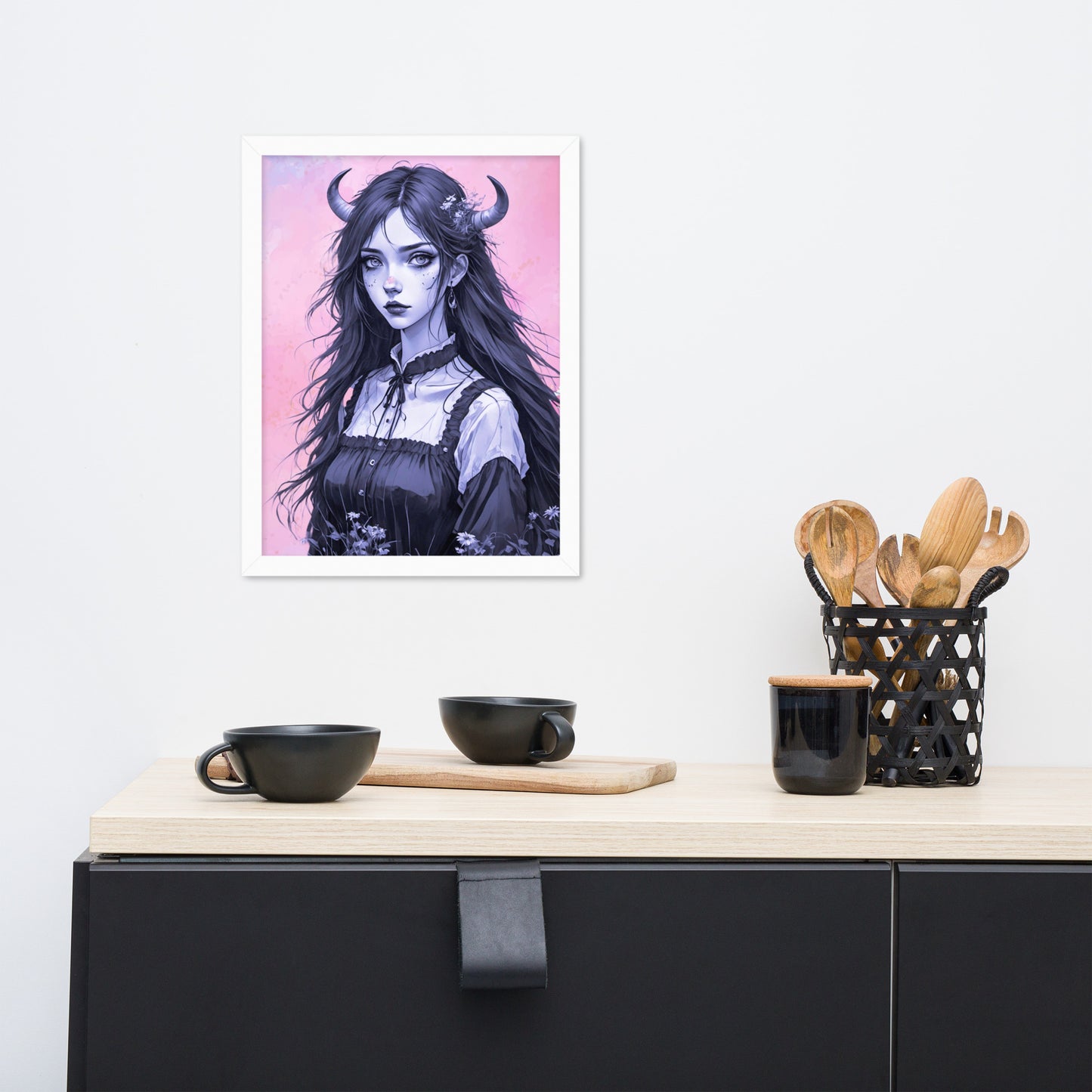BW Marble V7 Framed Poster