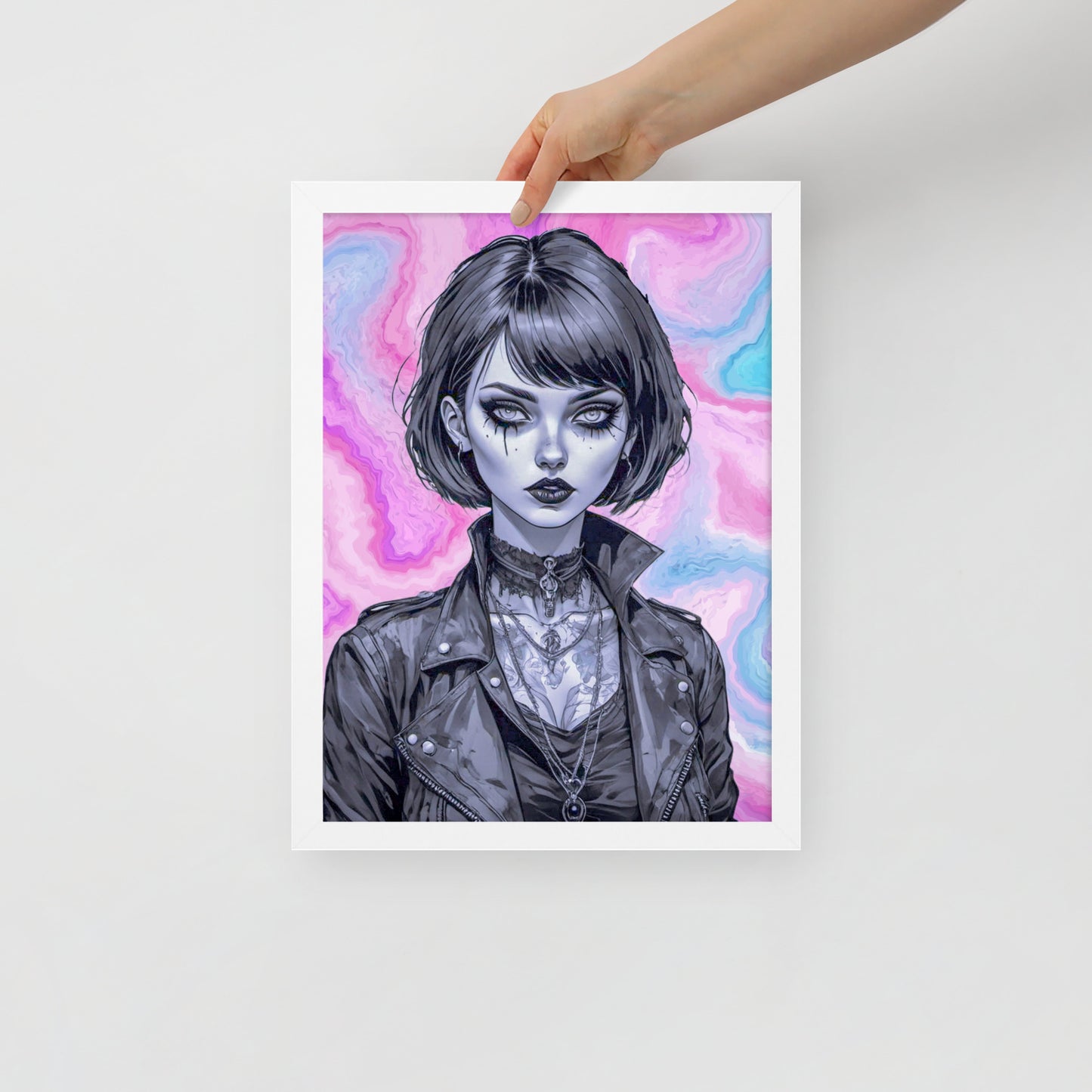 BW Marble V3 Framed Poster