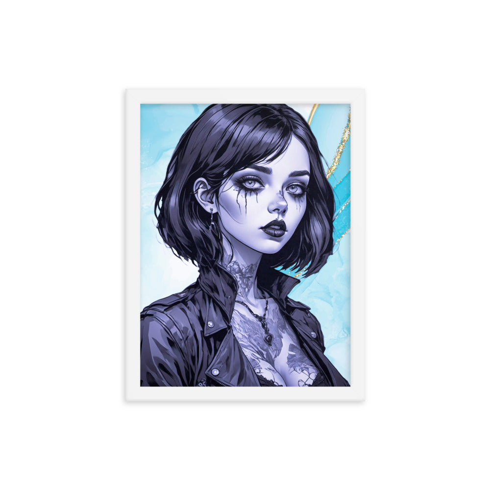 BW Marble V2 Framed Poster