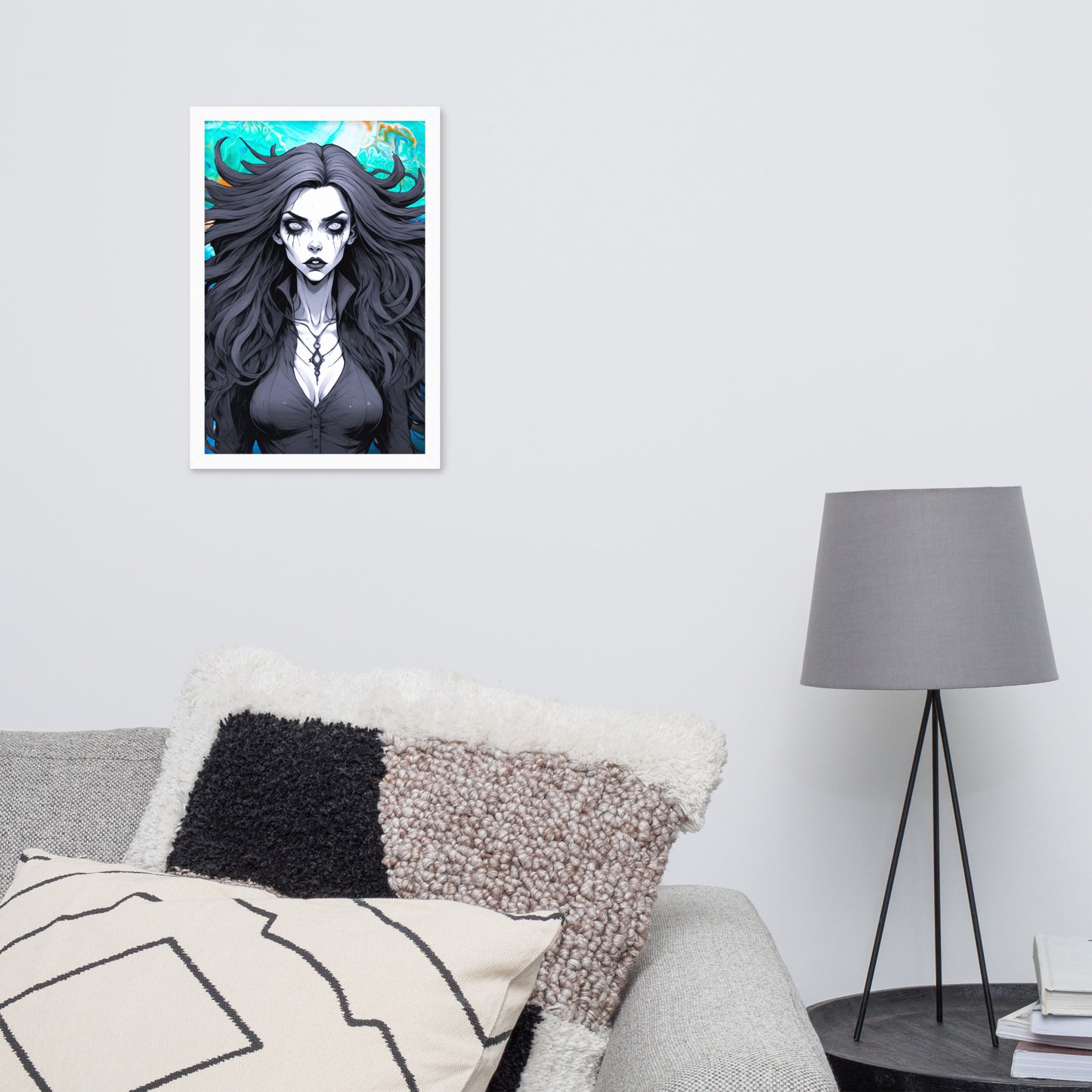 BW Marble V28 Framed Poster