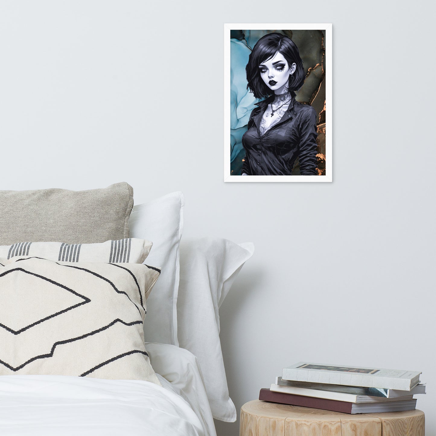 BW Marble V27 Framed Poster