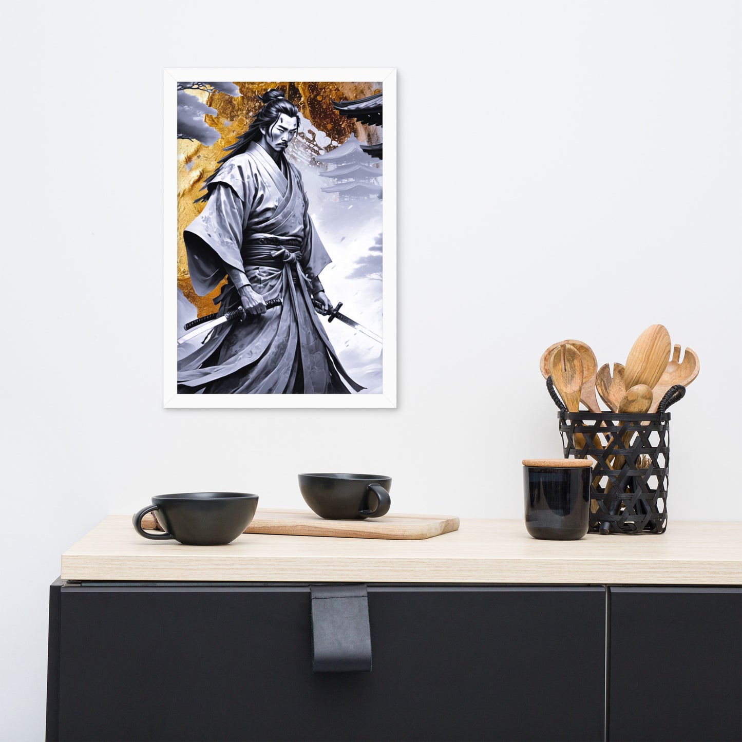 BW Marble V25 Framed Poster