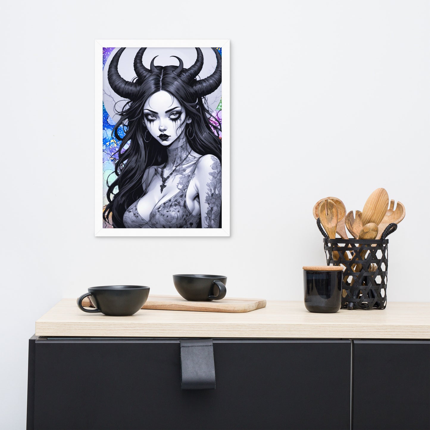 BW Marble V24 Framed Poster
