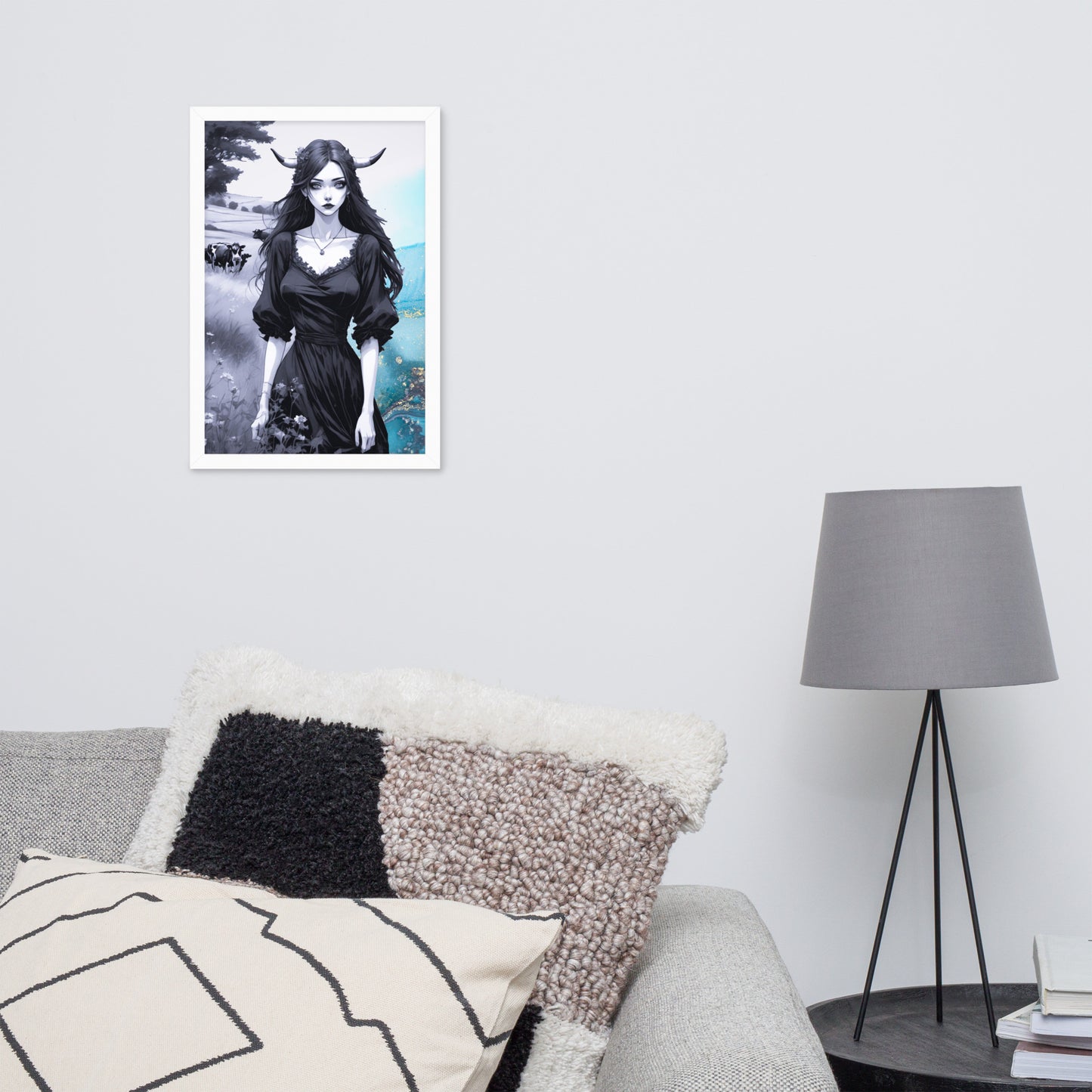 BW Marble V20 Framed Poster