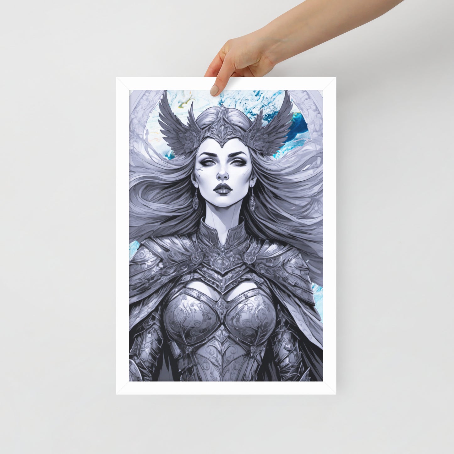 BW Marble V12 Framed Poster