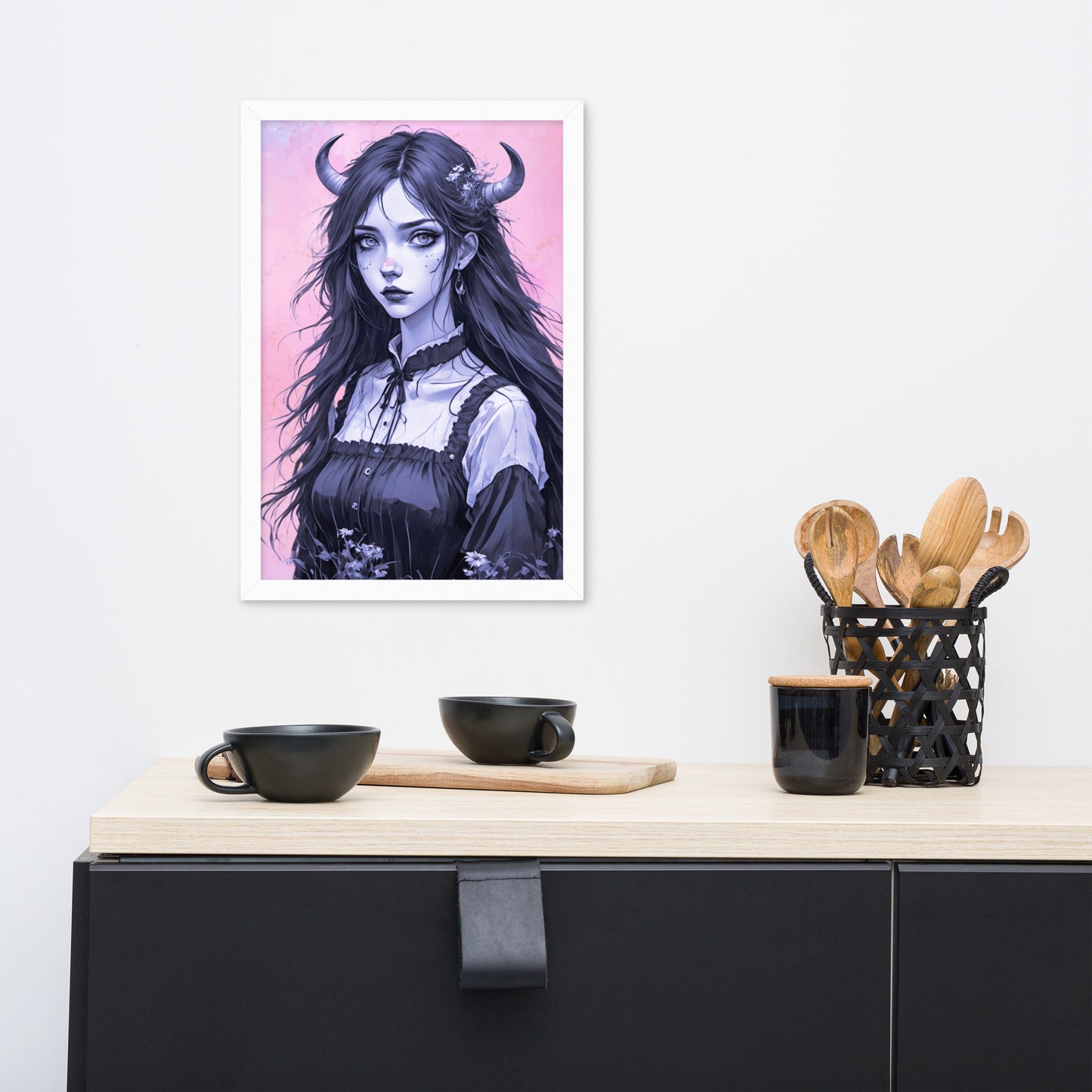 BW Marble V7 Framed Poster