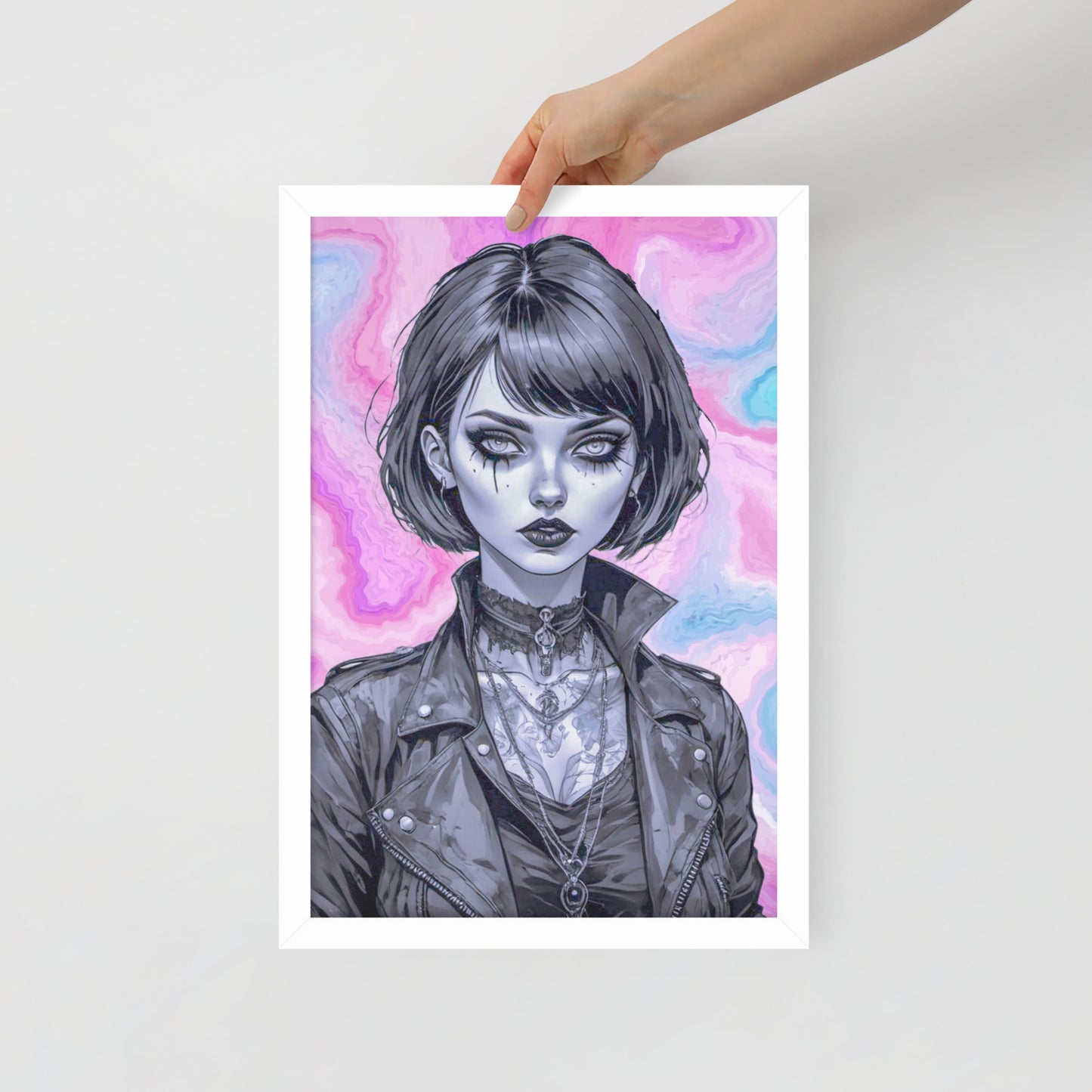 BW Marble V3 Framed Poster