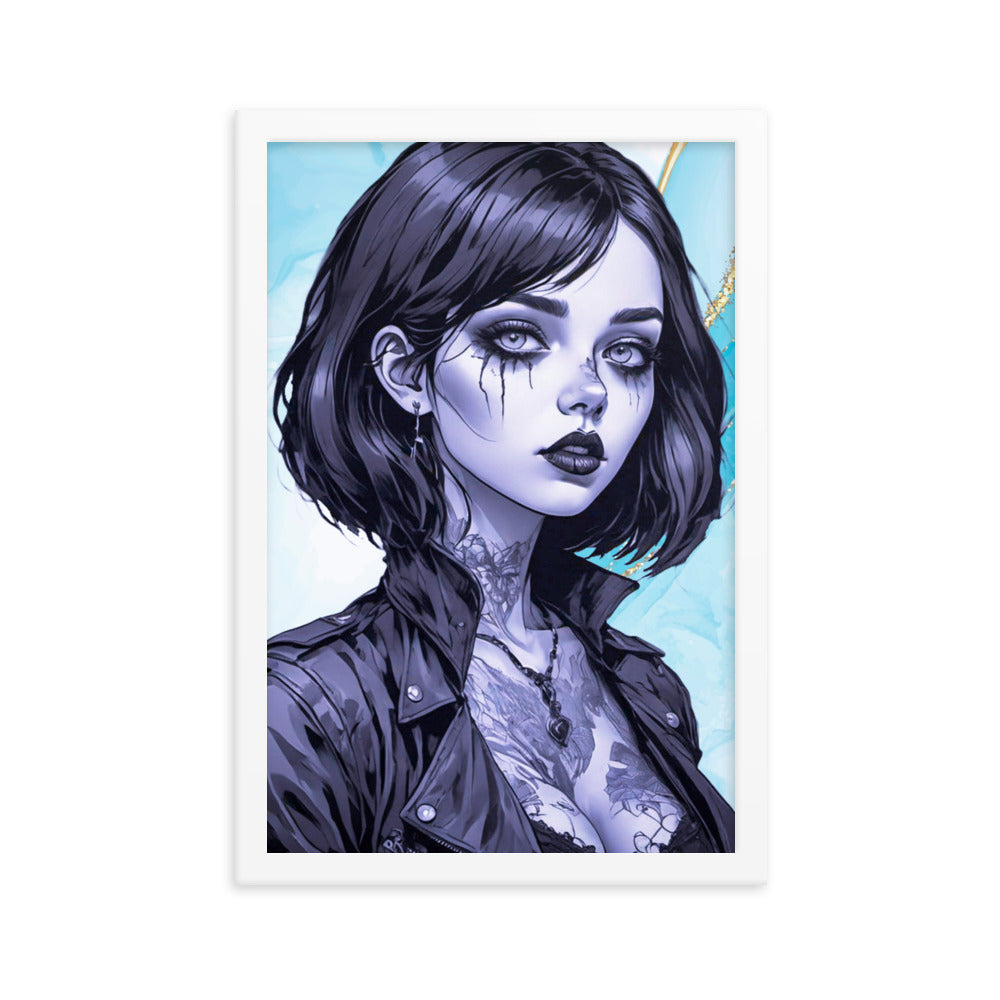 BW Marble V2 Framed Poster