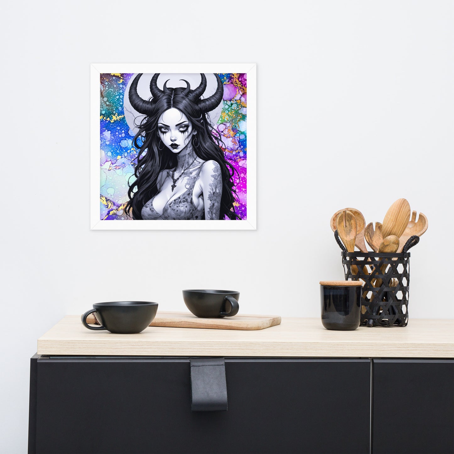 BW Marble V24 Framed Poster