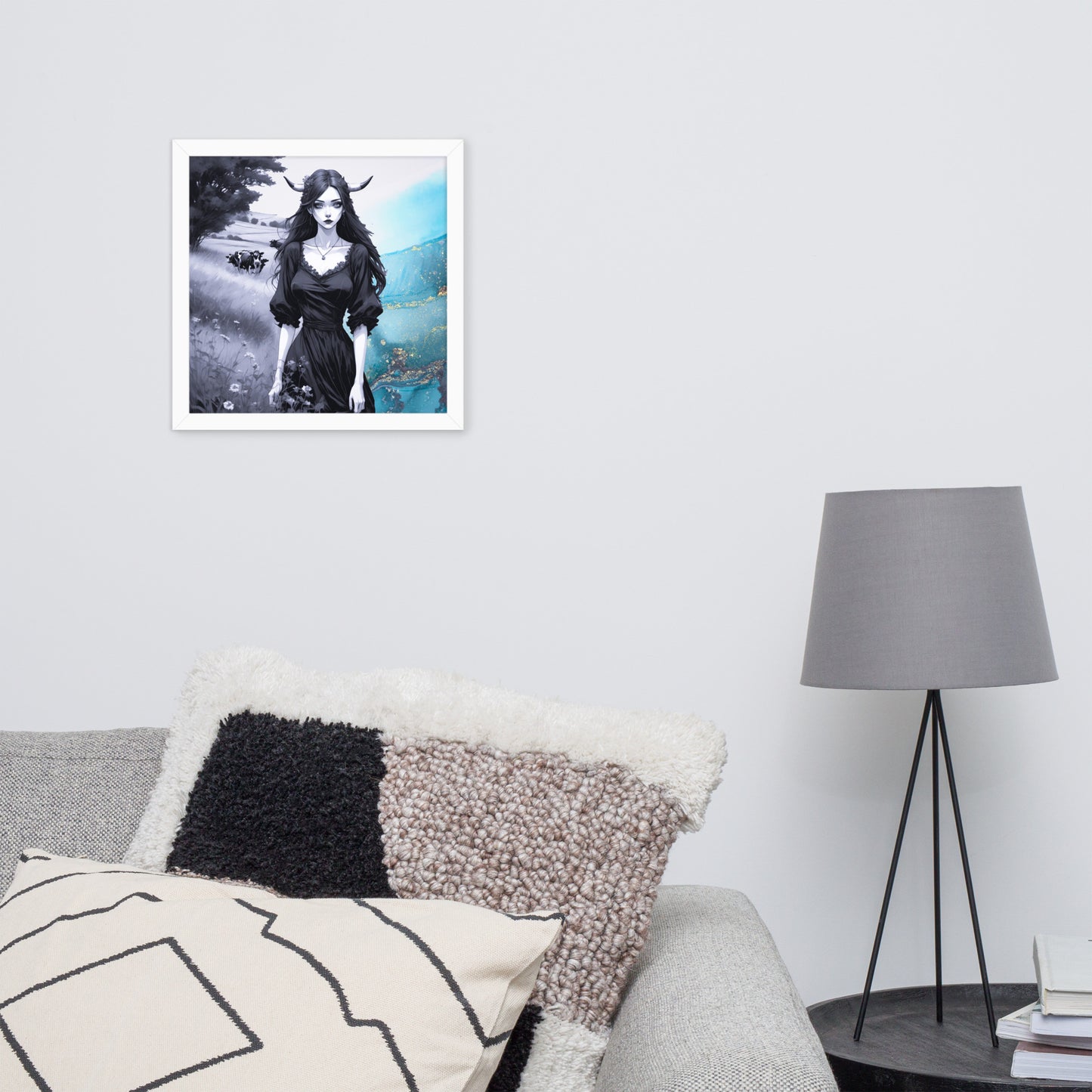 BW Marble V20 Framed Poster