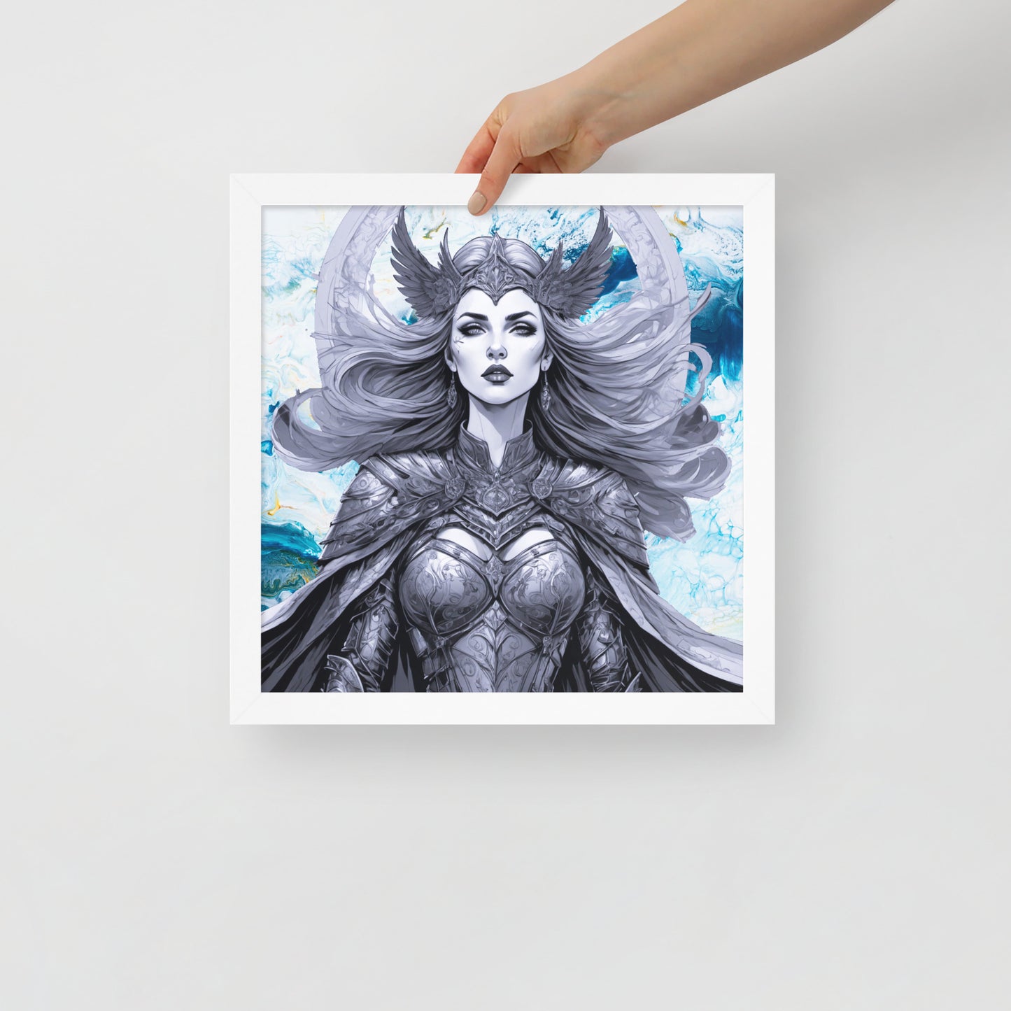 BW Marble V12 Framed Poster