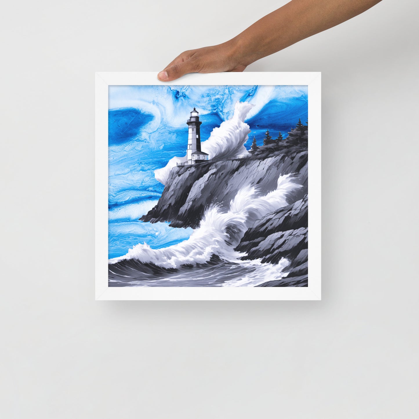BW Marble V10 Framed Poster