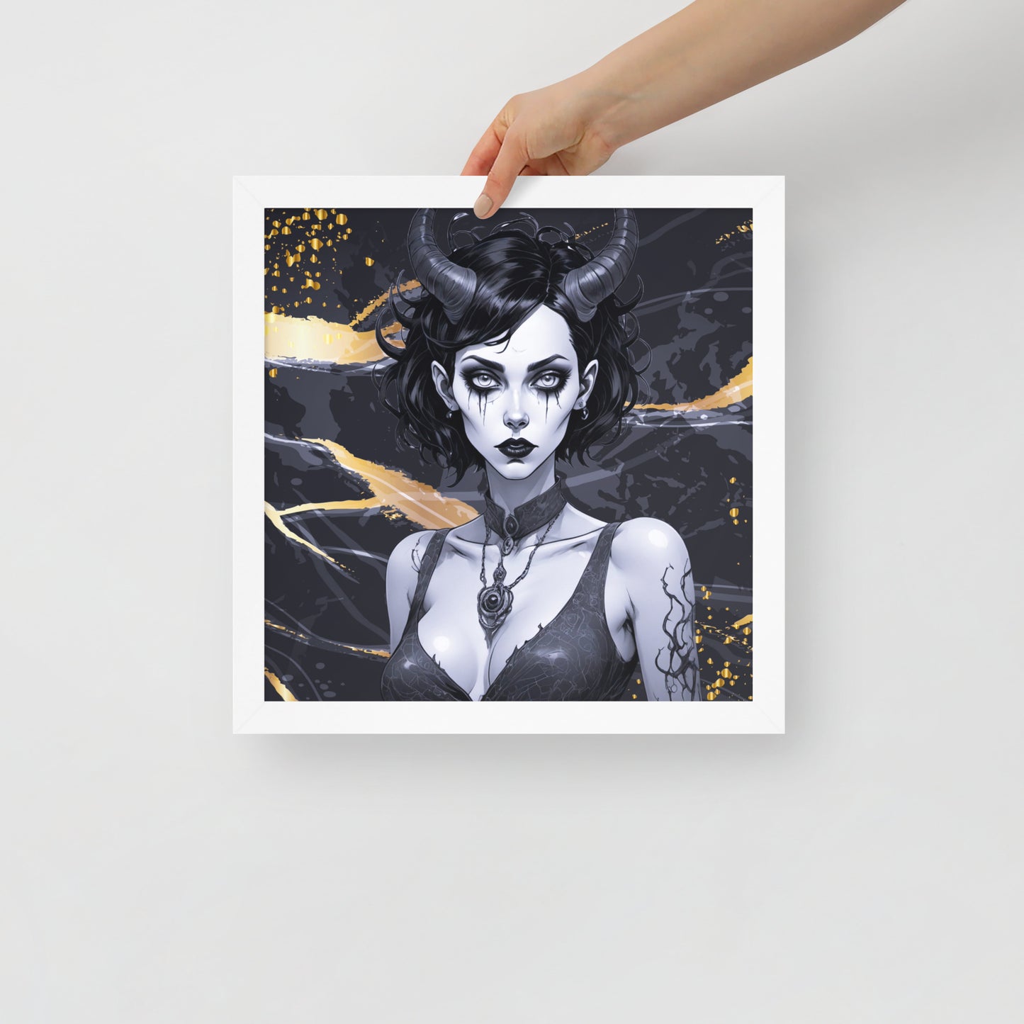 BW Marble V9 Framed Poster