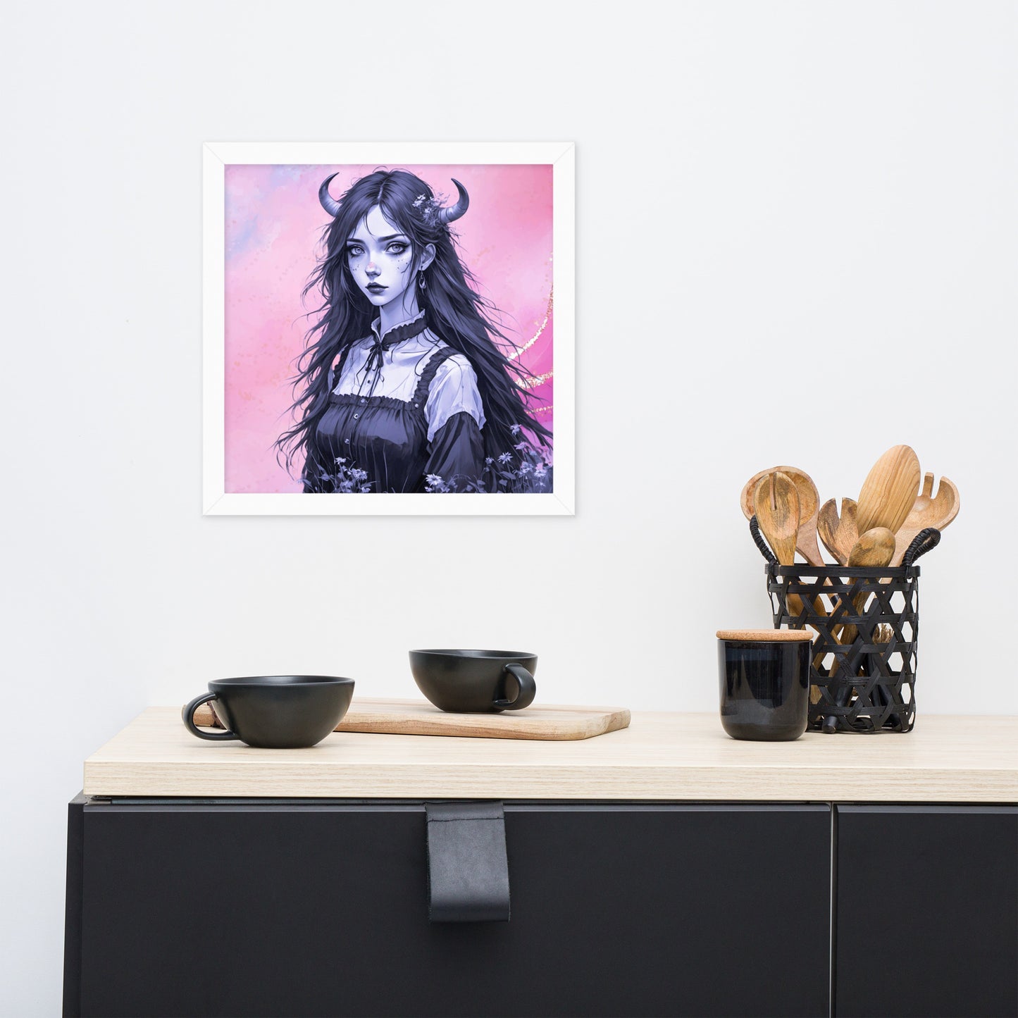 BW Marble V7 Framed Poster