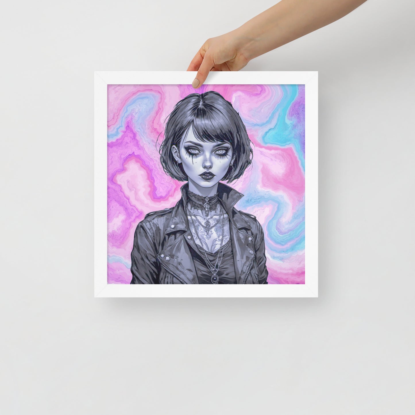 BW Marble V3 Framed Poster