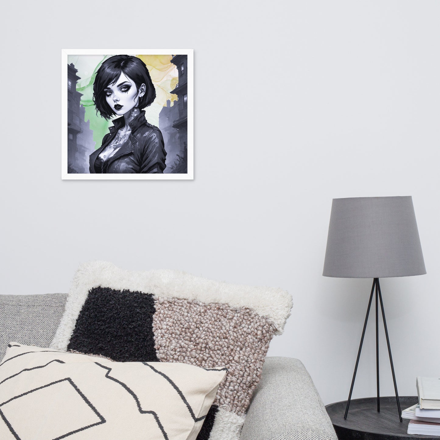 BW Marble V26 Framed Poster