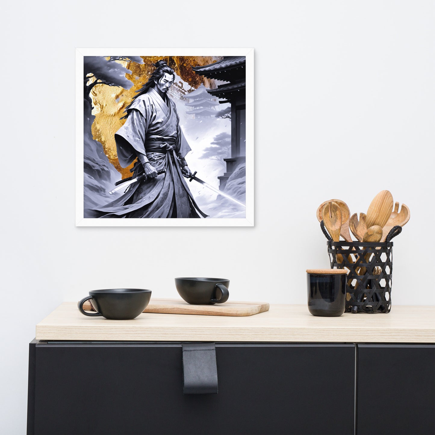 BW Marble V25 Framed Poster