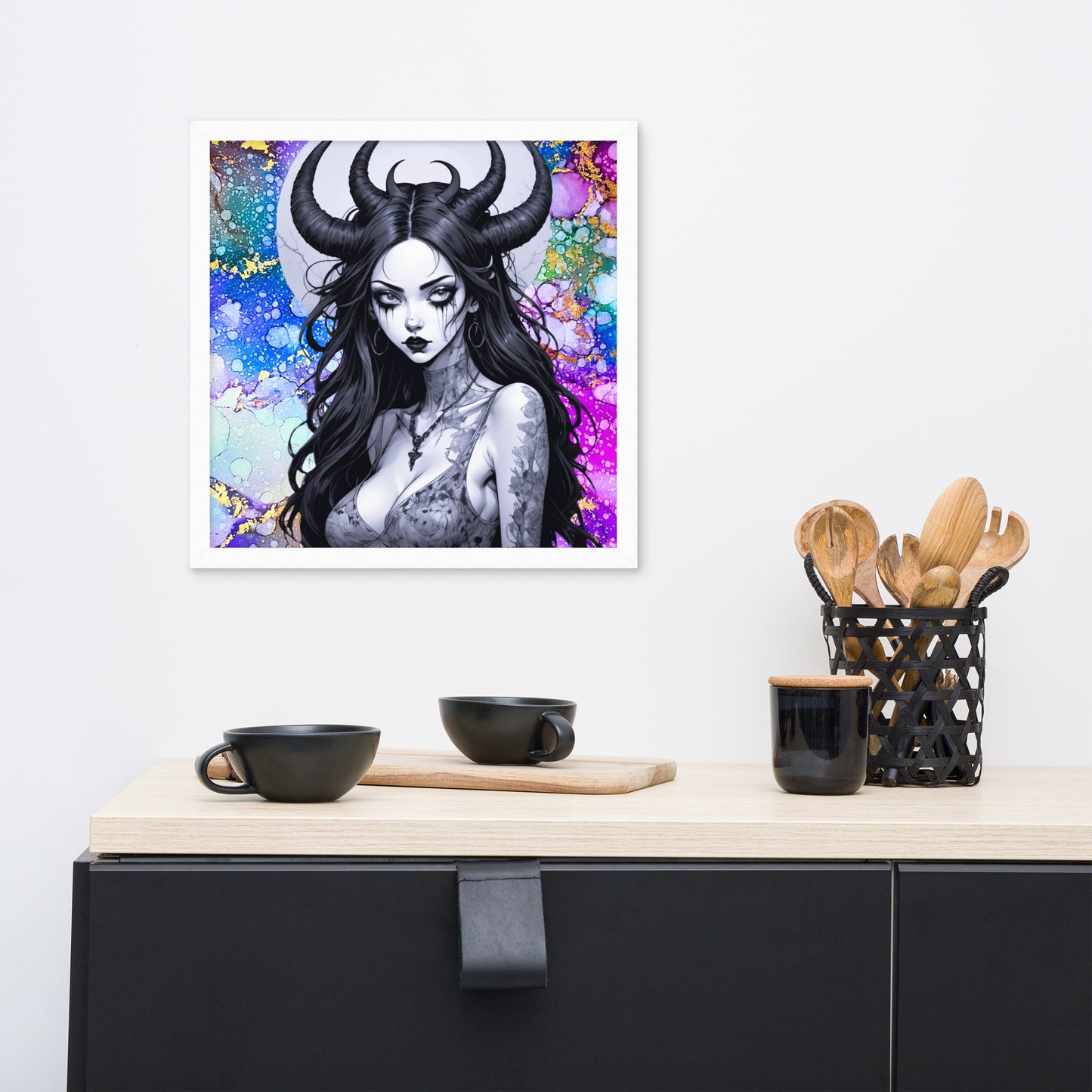 BW Marble V24 Framed Poster