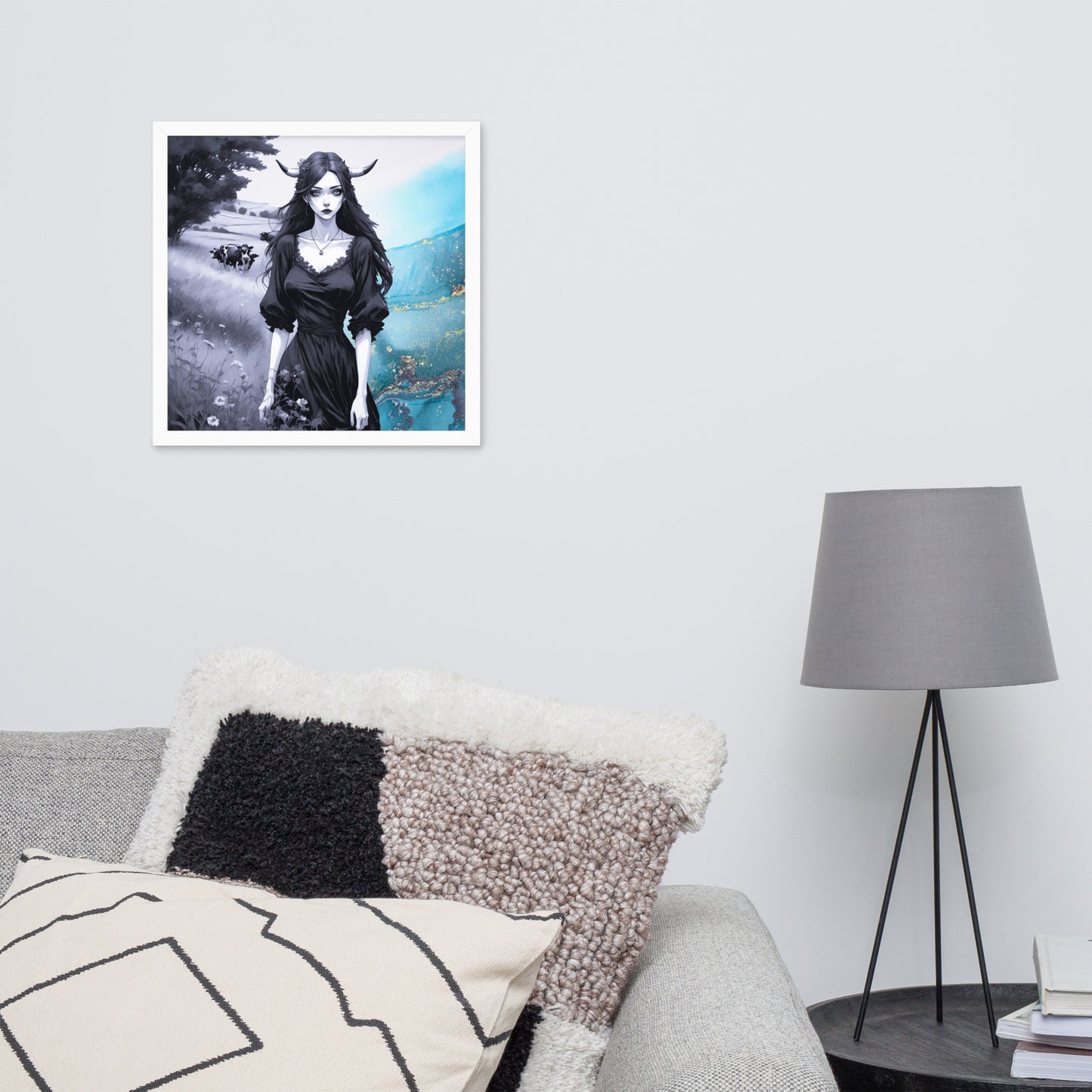 BW Marble V20 Framed Poster