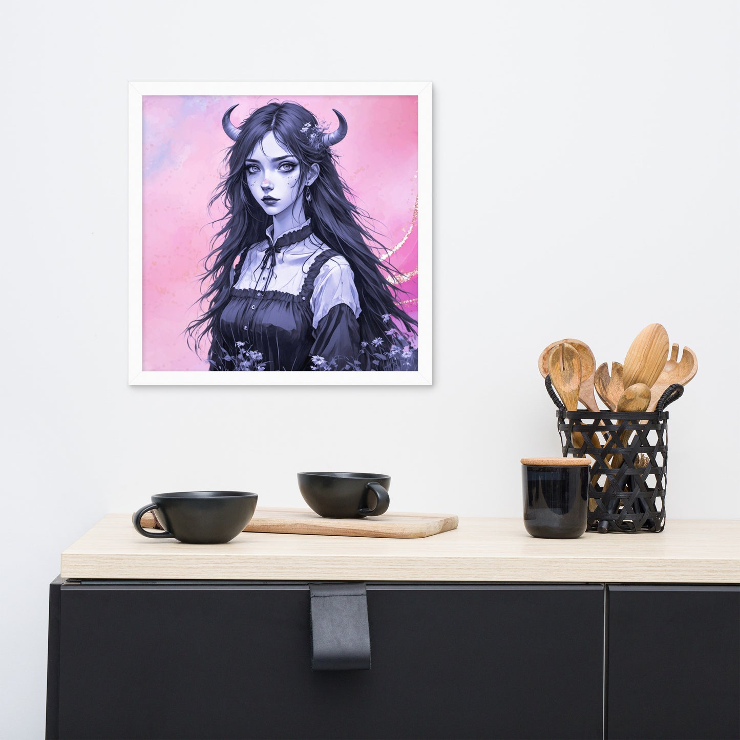 BW Marble V7 Framed Poster