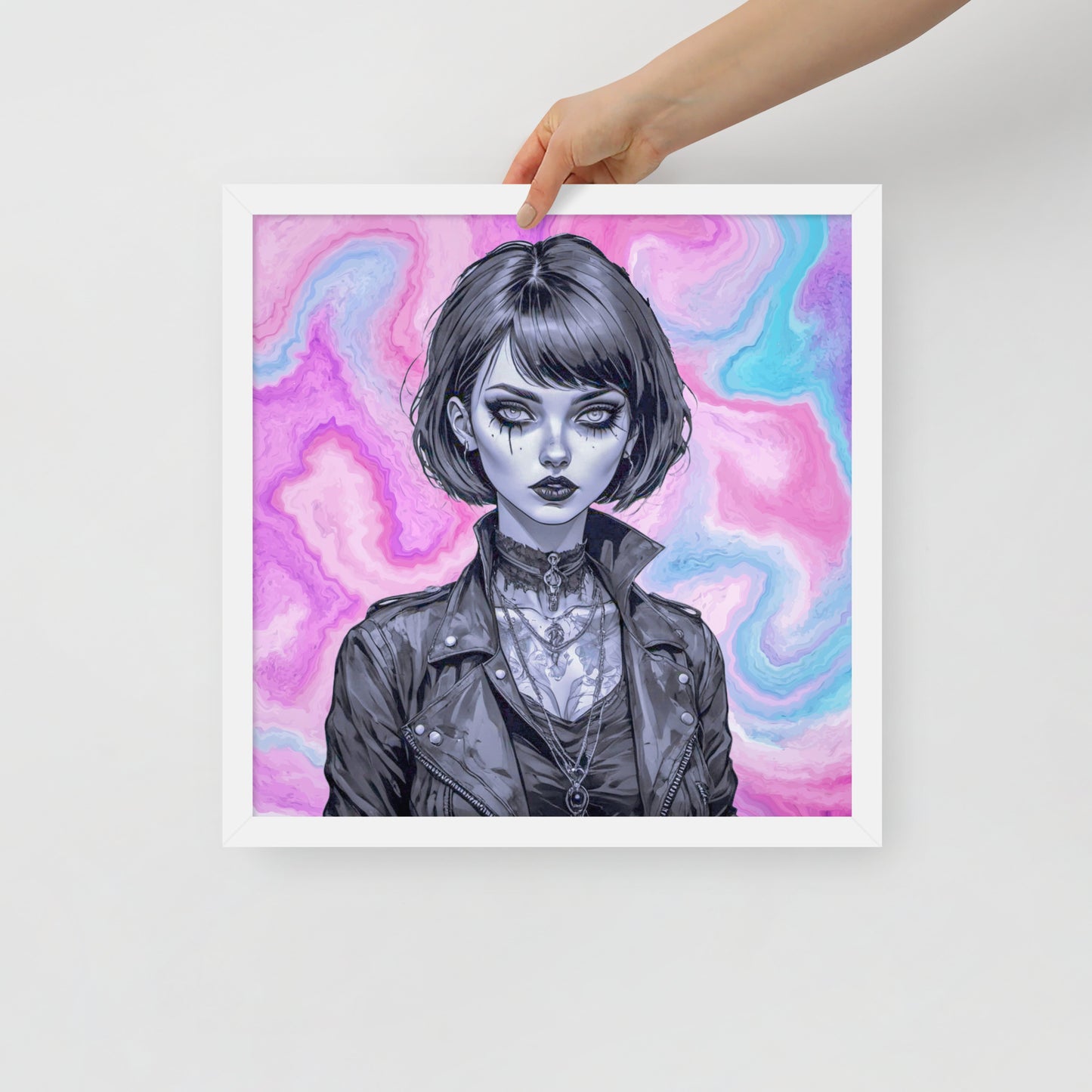 BW Marble V3 Framed Poster