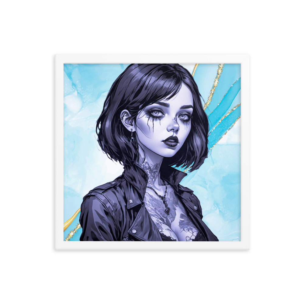 BW Marble V2 Framed Poster