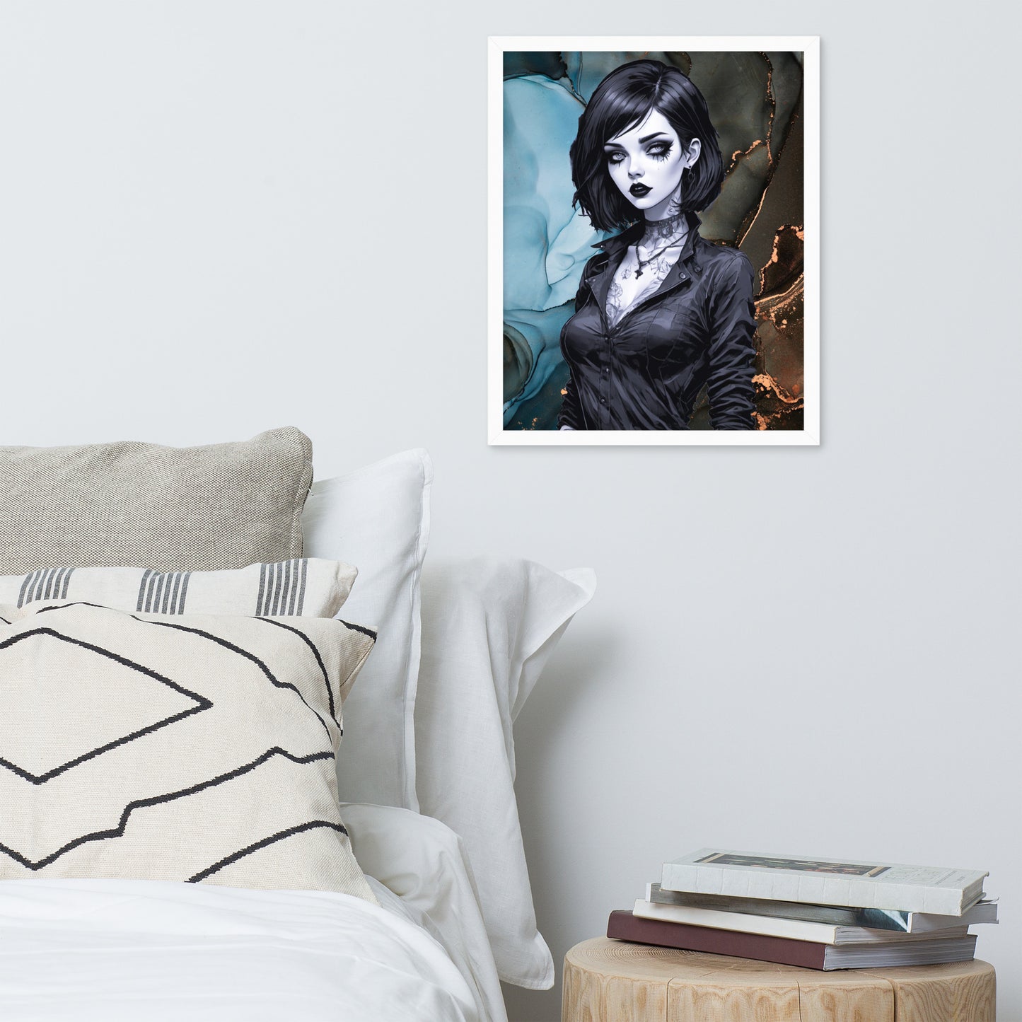 BW Marble V27 Framed Poster