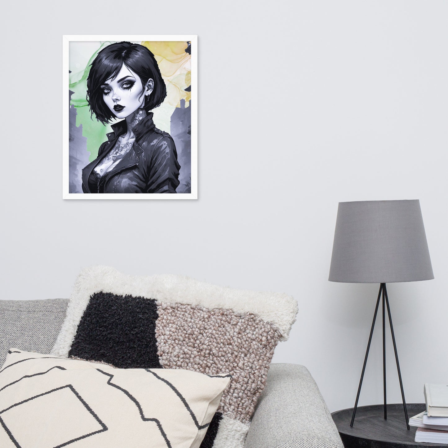 BW Marble V26 Framed Poster