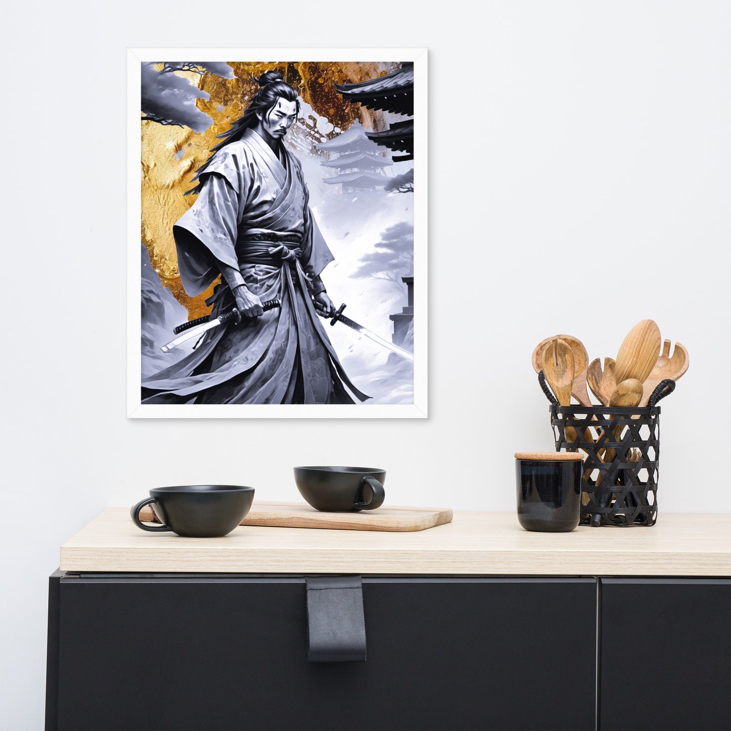 BW Marble V25 Framed Poster