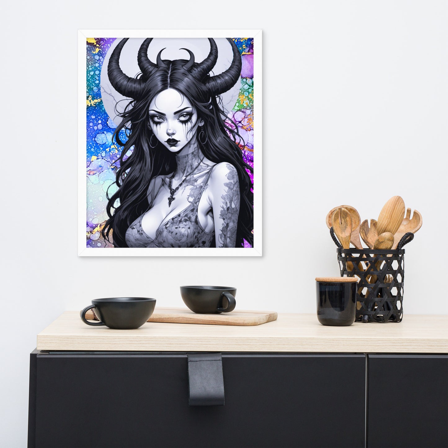 BW Marble V24 Framed Poster