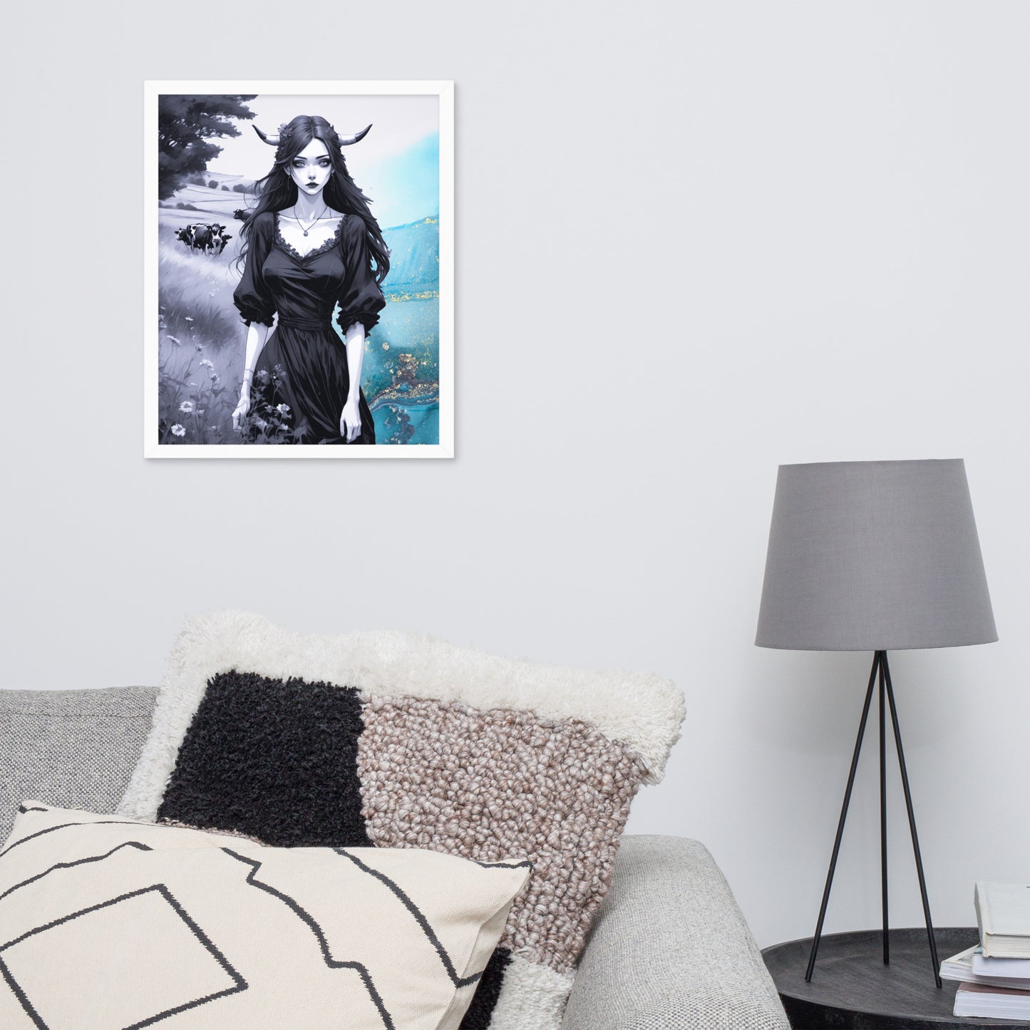 BW Marble V20 Framed Poster