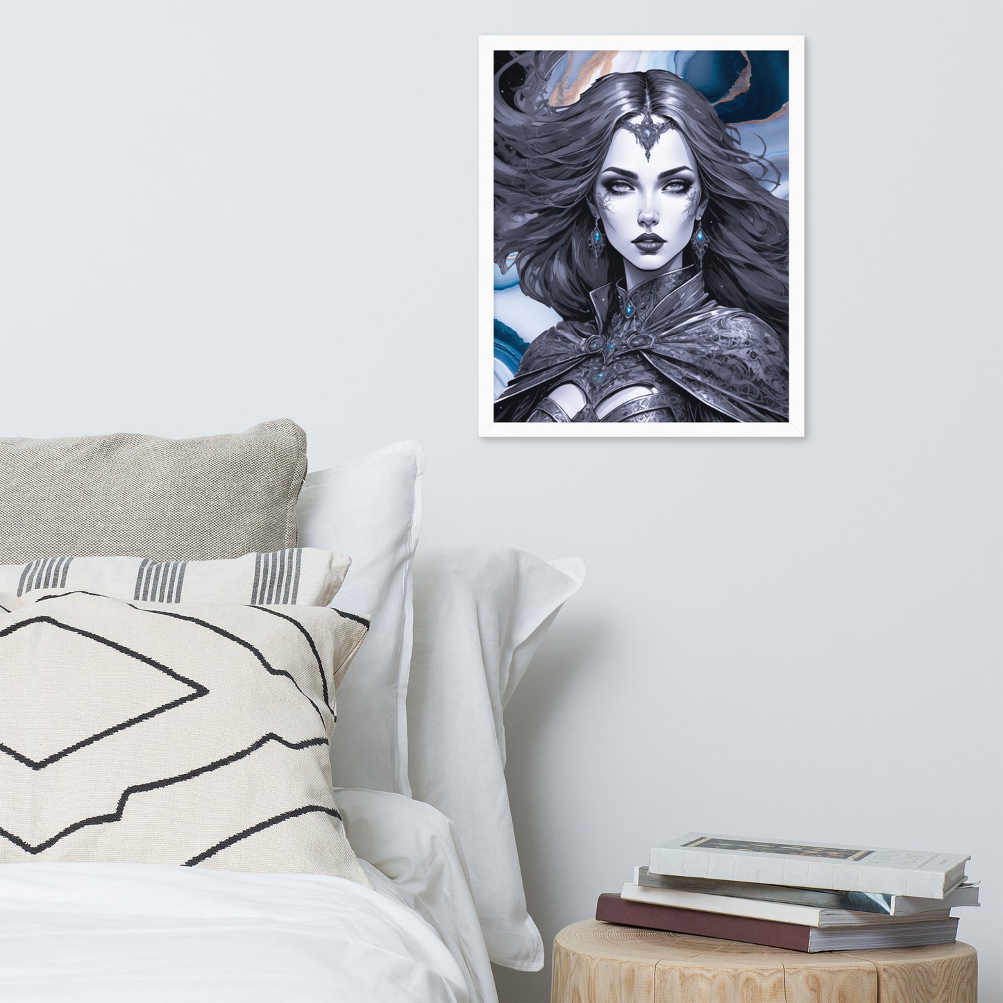 BW Marble V13 Framed Poster