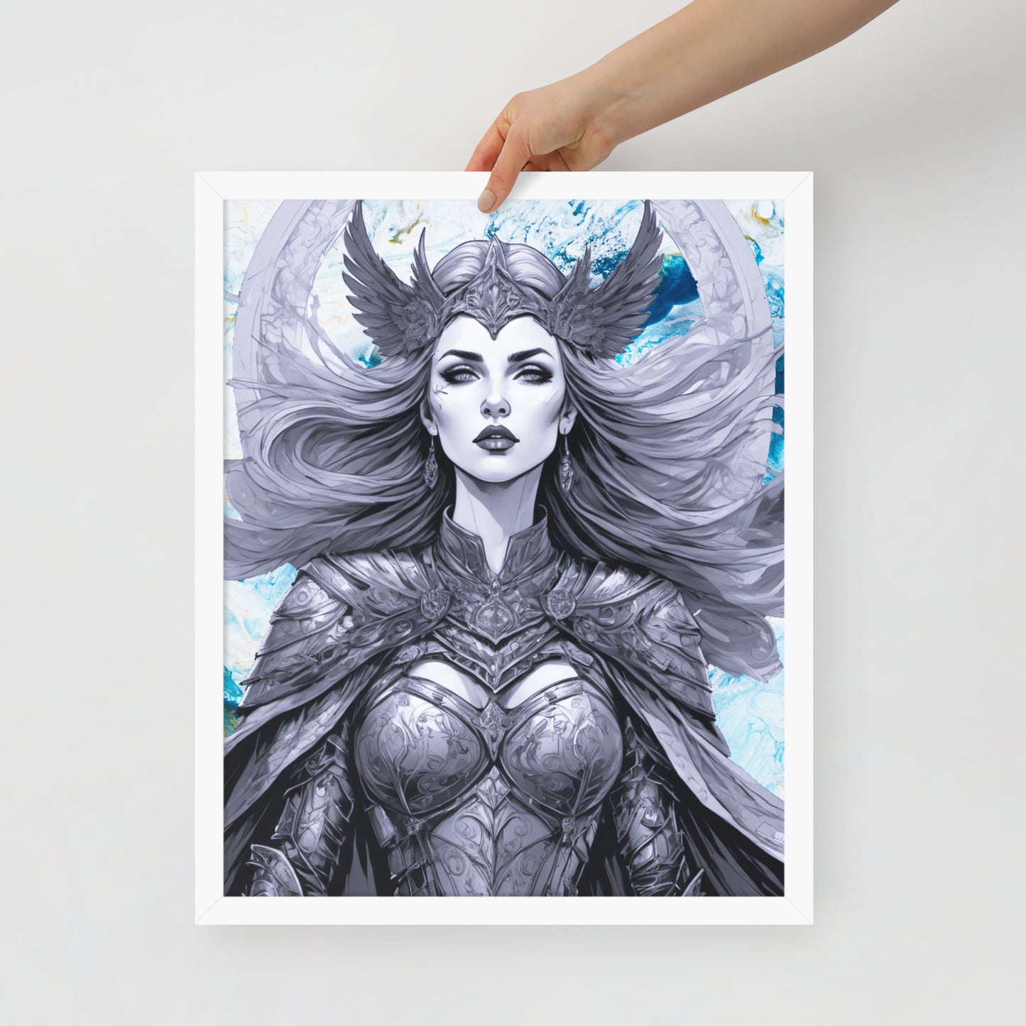 BW Marble V12 Framed Poster
