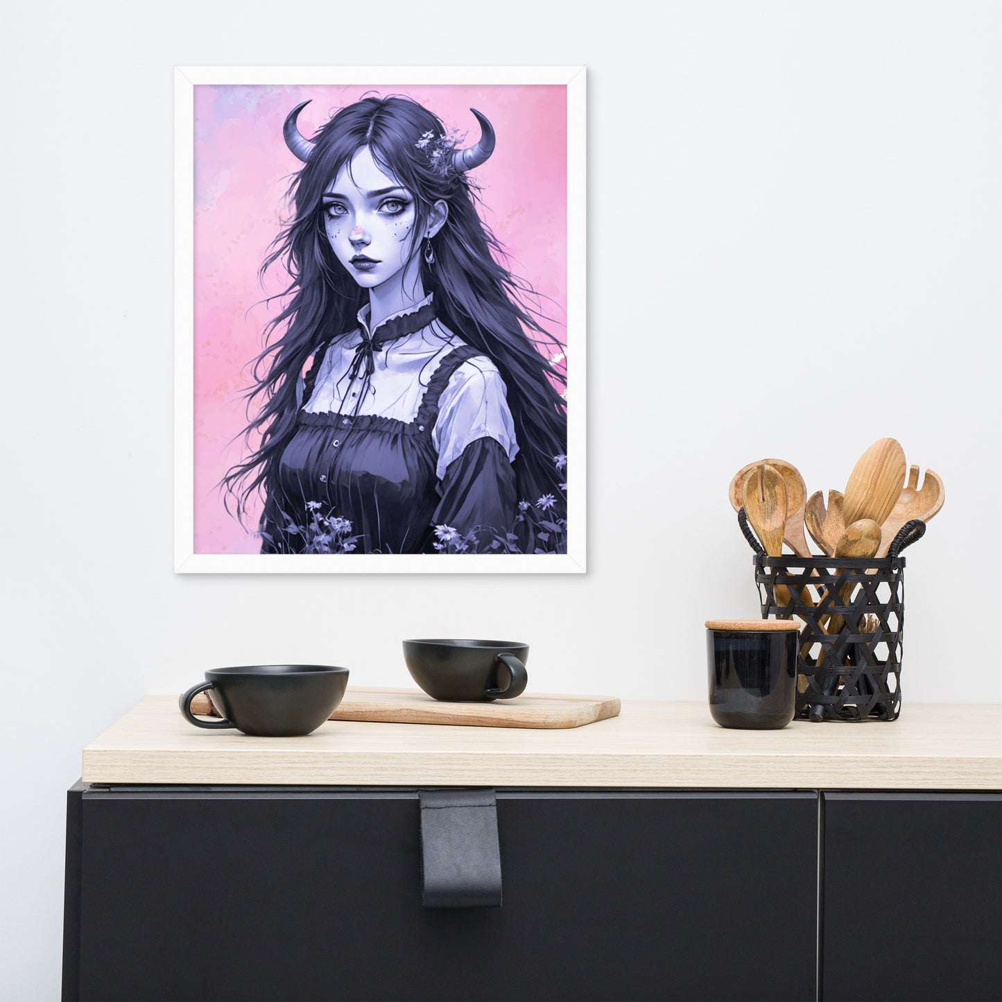 BW Marble V7 Framed Poster