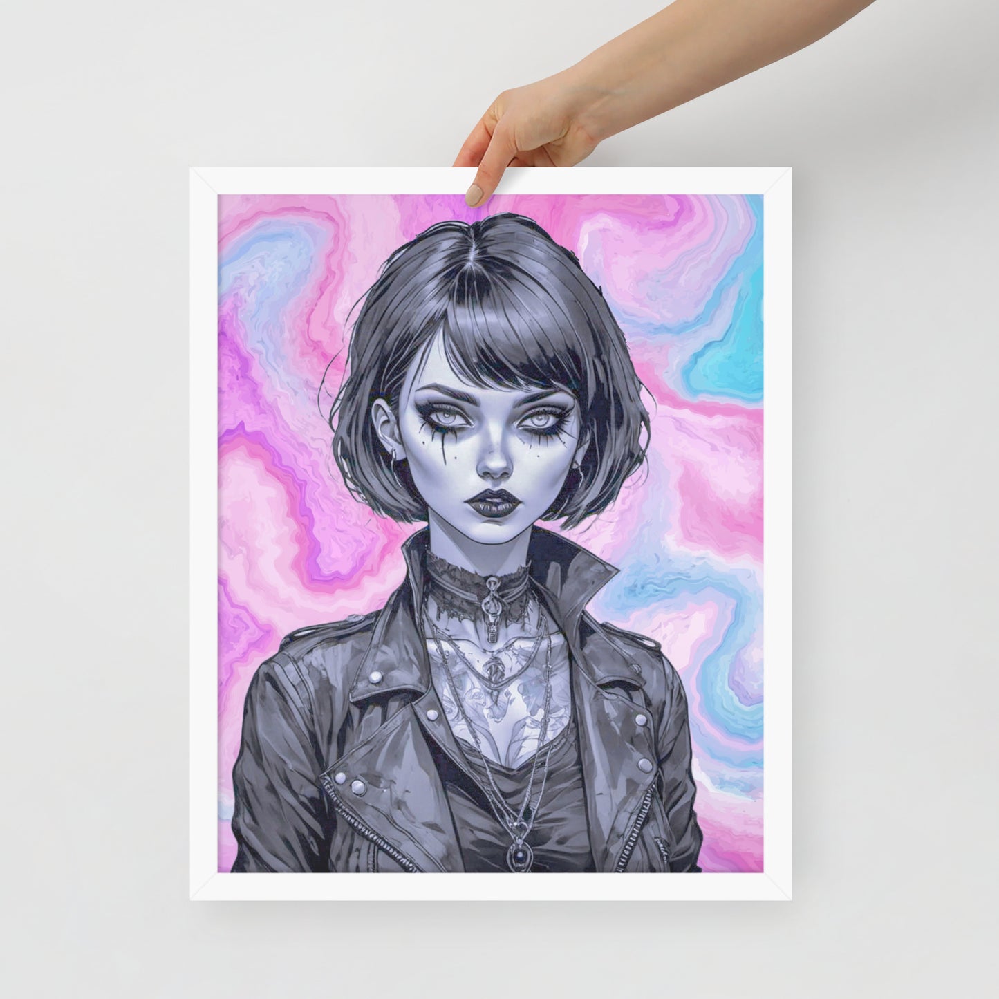 BW Marble V3 Framed Poster