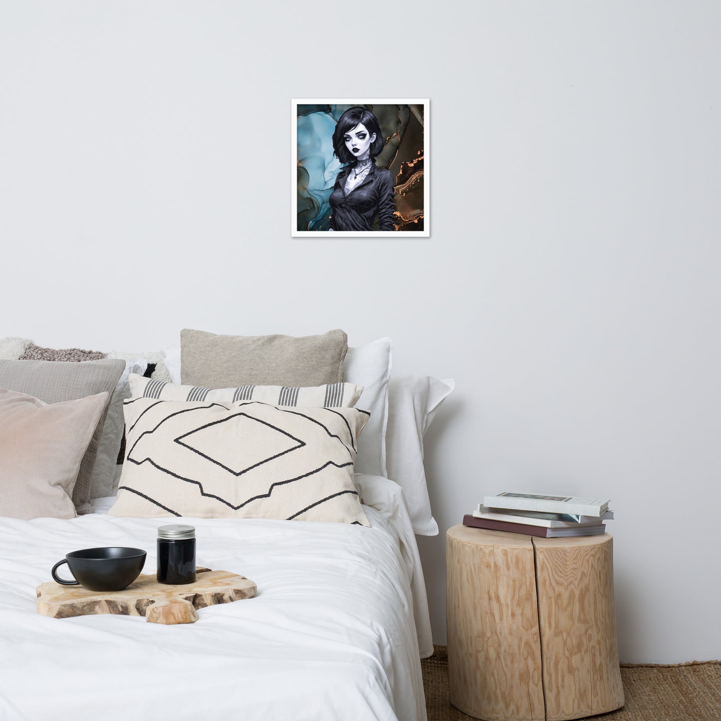 BW Marble V27 Framed Poster